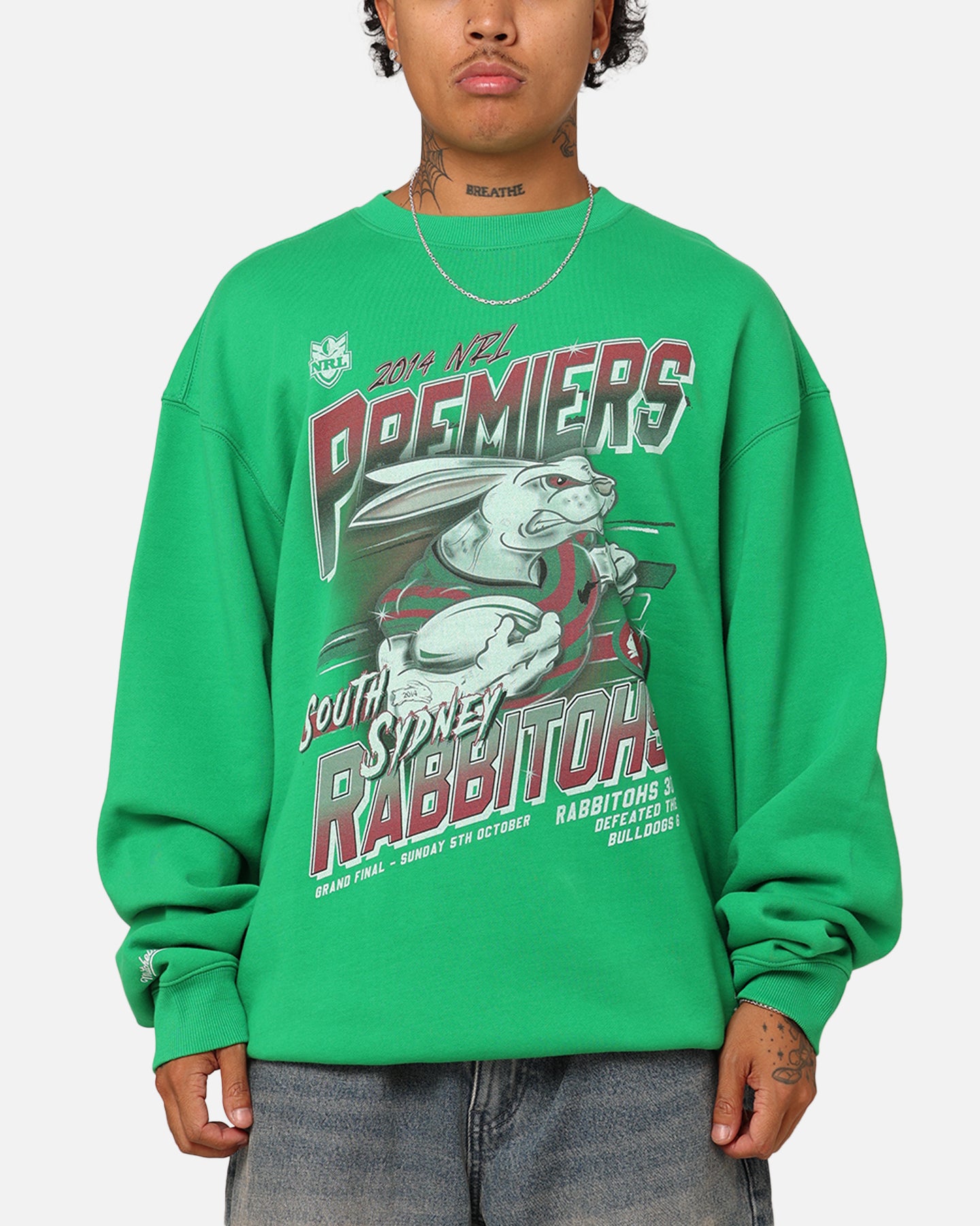 Mitchell & Ness South Sydney Rabbitohs 2014 Grand Final Crewneck Green、mySite、zt4zffjzw