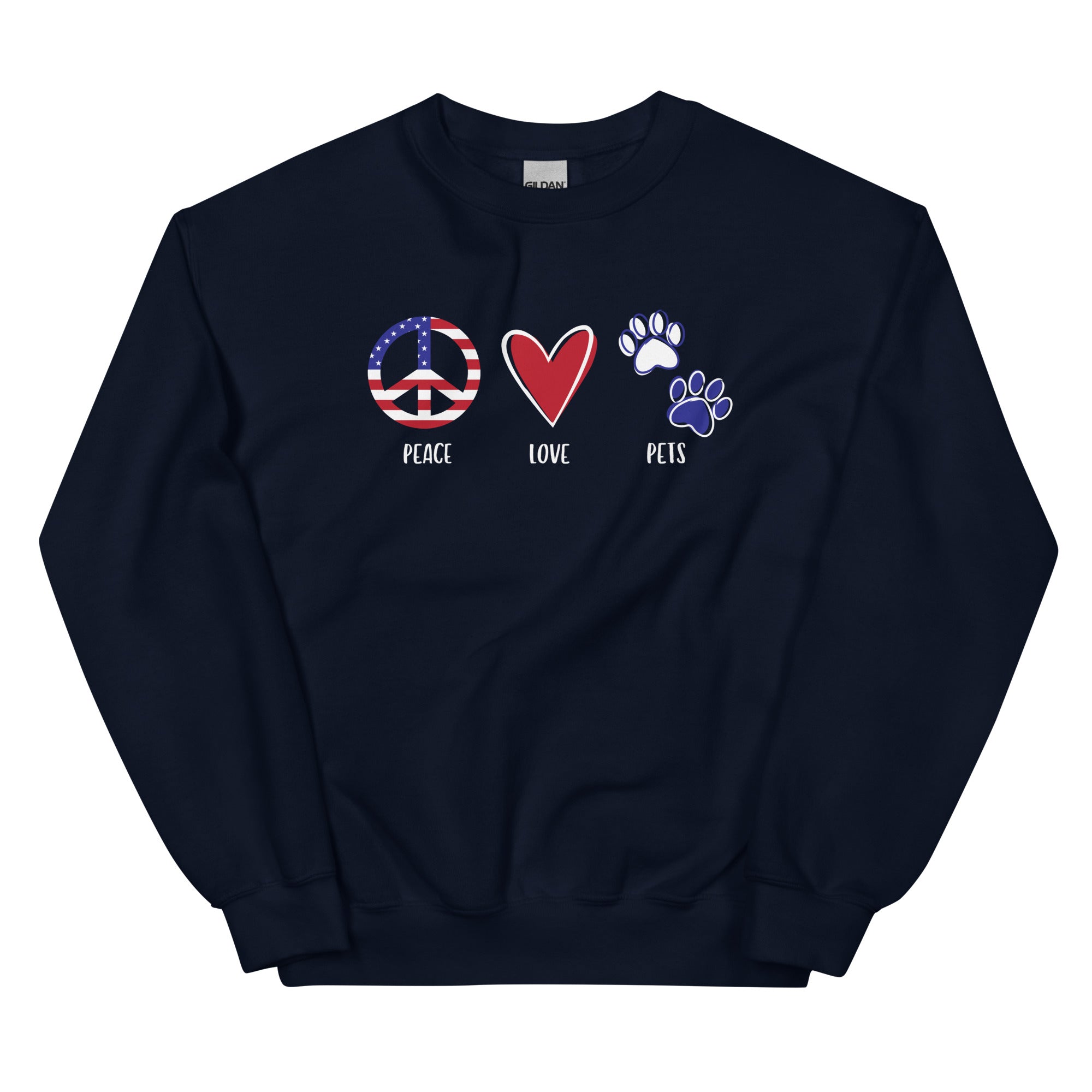 Peace Love & Pets Crewneck Sweatshirt、mySite、camillekostekn