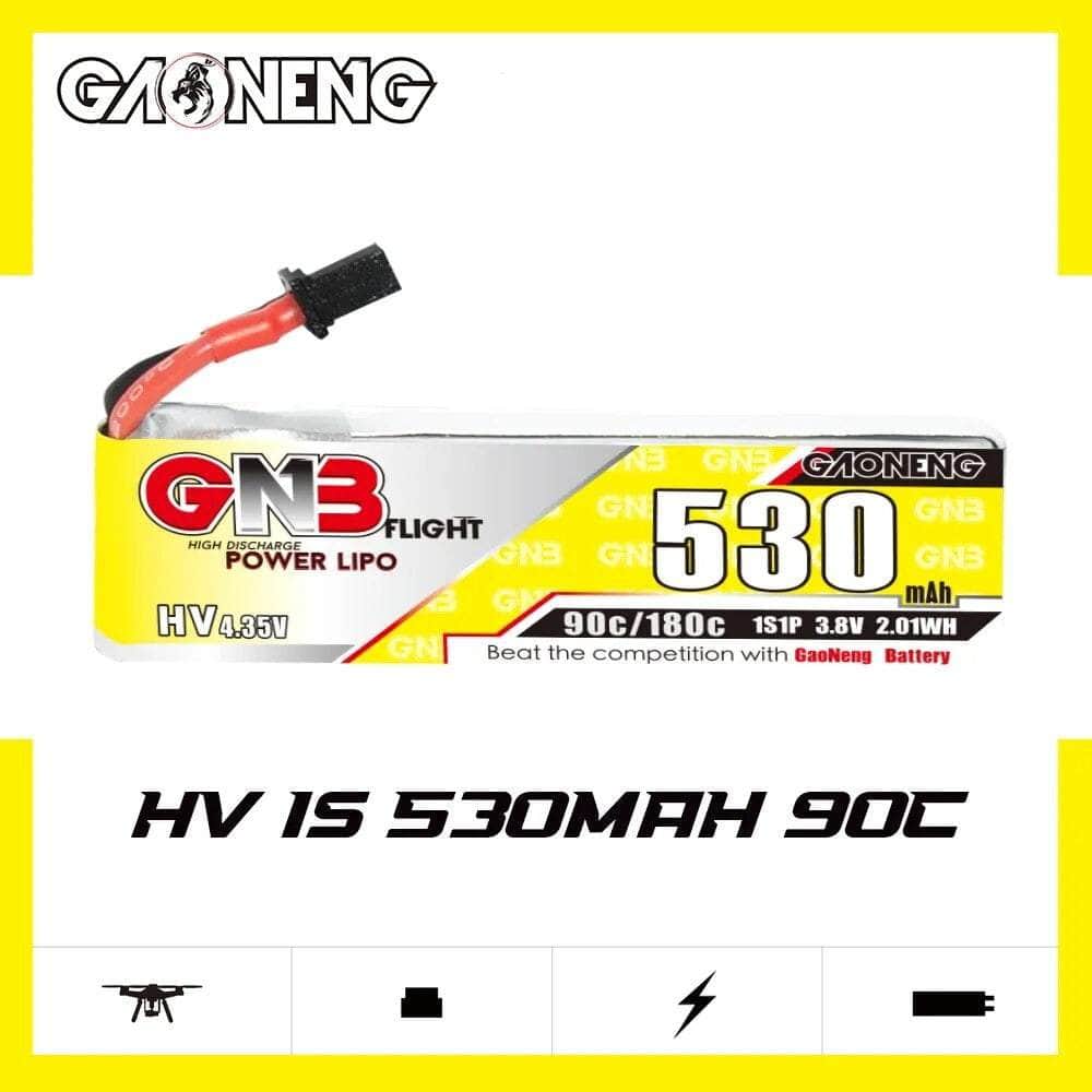  Gaoneng GNB 3.8V 1S 530mAh 90C LiHV Whoop/Micro Battery w/ Cabled - A30、mySite、merchandisen