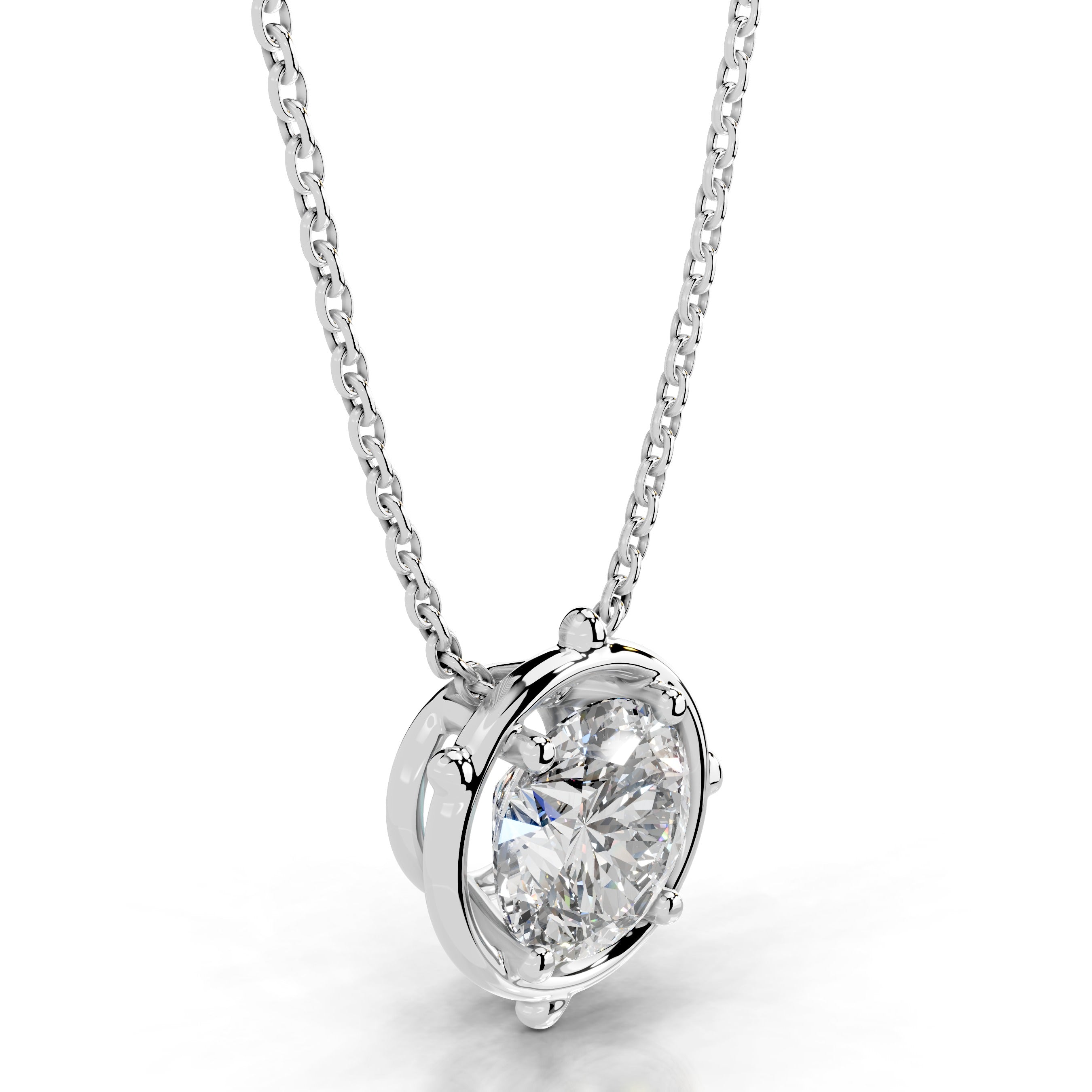 Rooted in Love Round Lab Grown Diamond Necklace - 18K White Gold、mySite、hinf8tx79