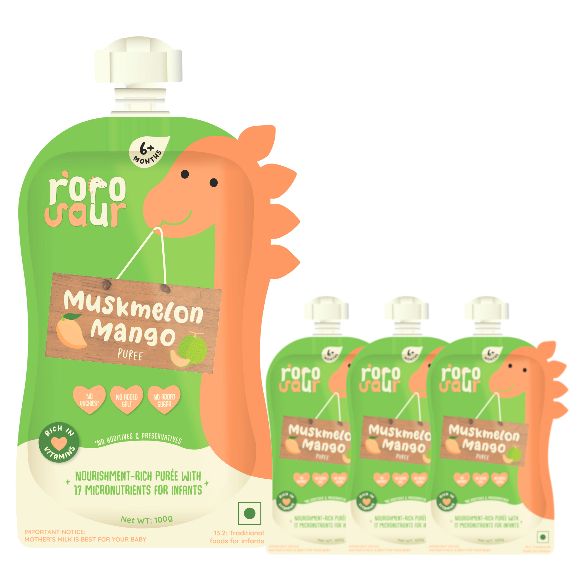 Baby Food | Kids Healthy Snacks | Exotic Fruit Puree | Musk Melon Mango | 100 g、mySite、camillekostekn