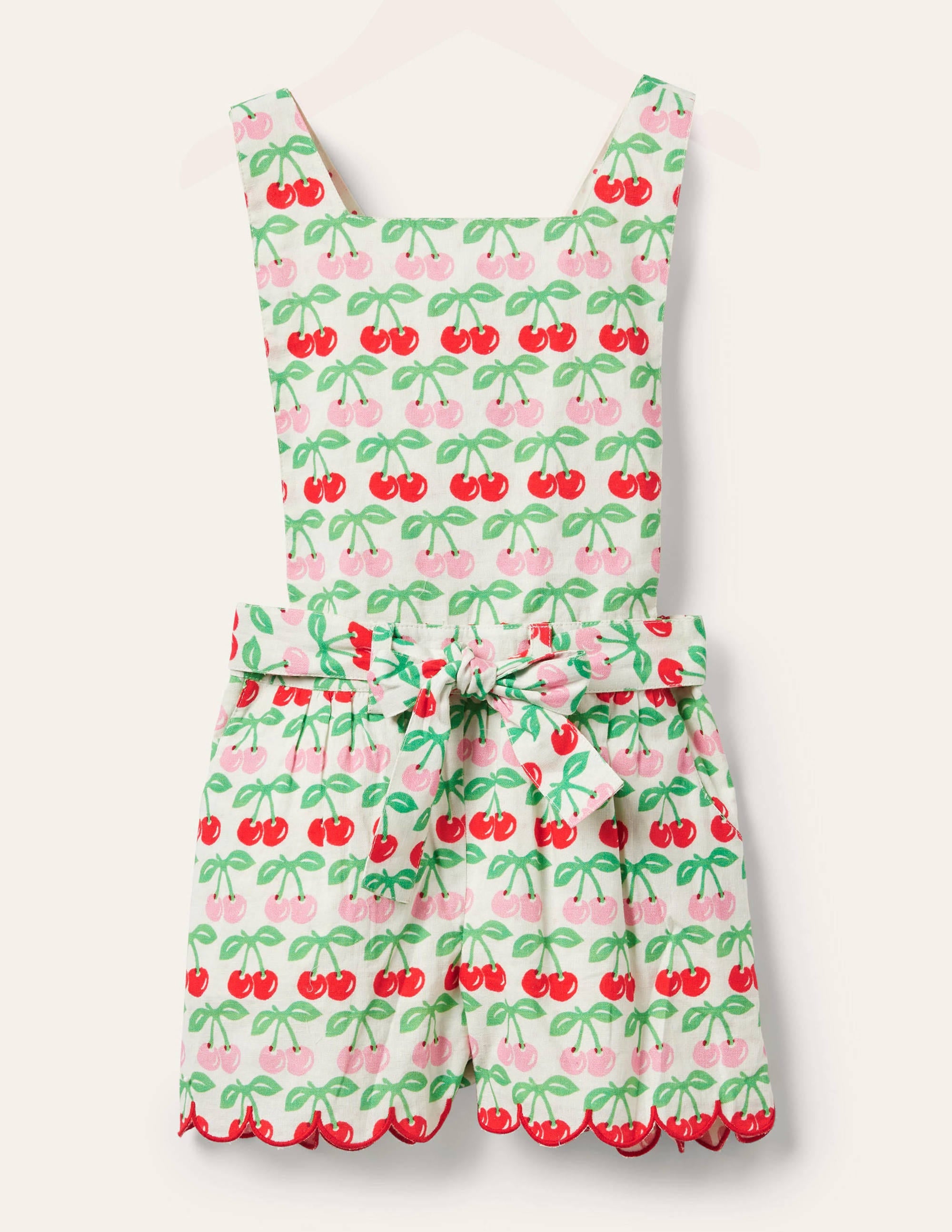  Tie-waist Scallop Playsuit-Molly Mahon Cherry、mySite、ashleygrahame