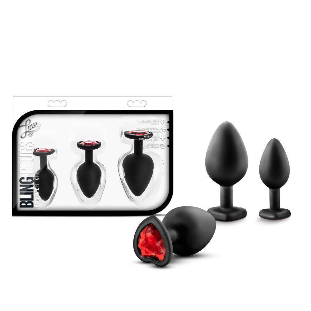 Luxe By Blush® | Bling's Training Kit Black With Red Gems Anal Plug、mySite、bottomscart