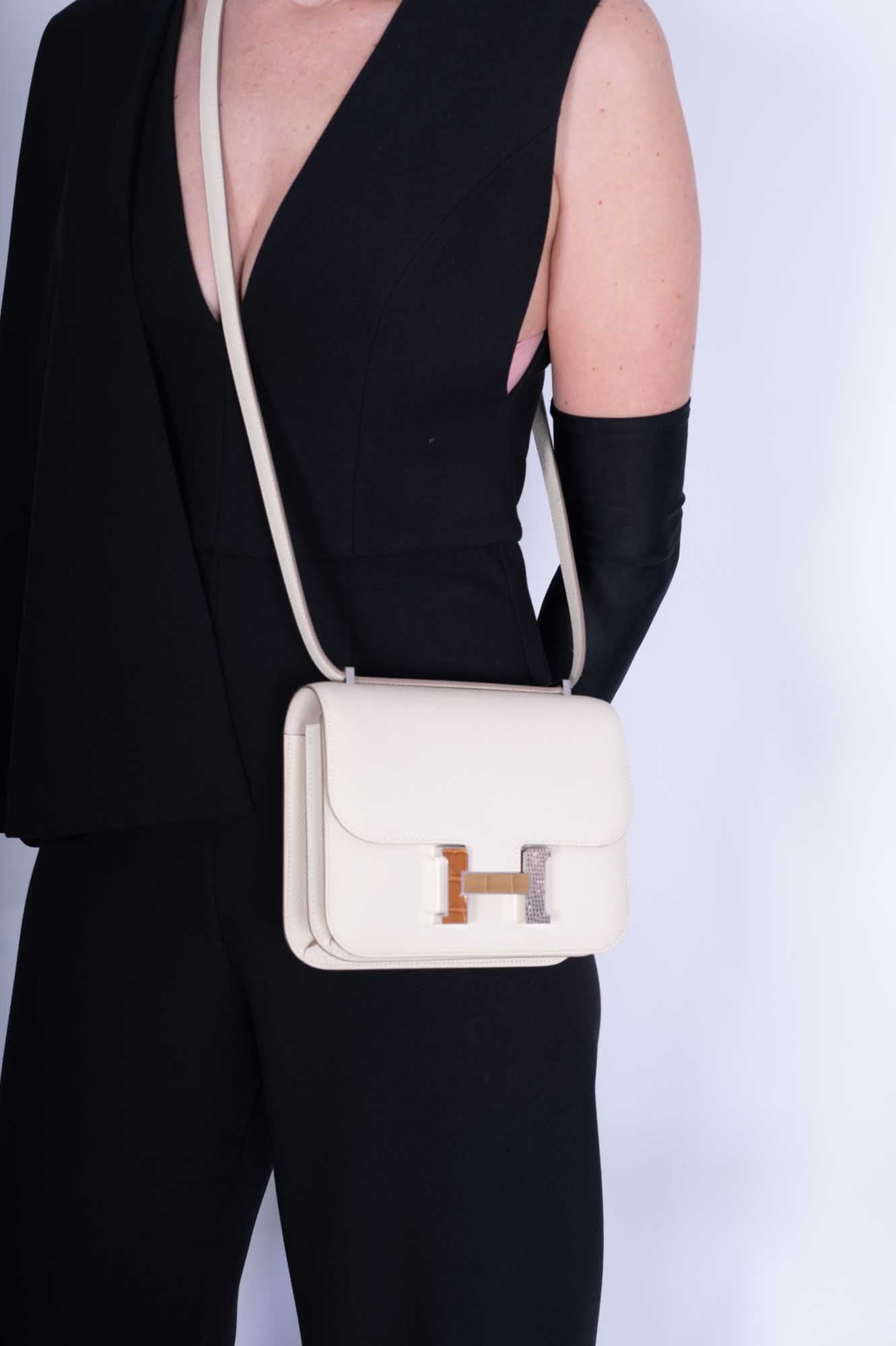 Hermès Constance 18 Mini III Mirror Bag Craie Epsom - Tabac, Camel, Sable and Ombré Lizard Hardware、mySite、garminoutage.com