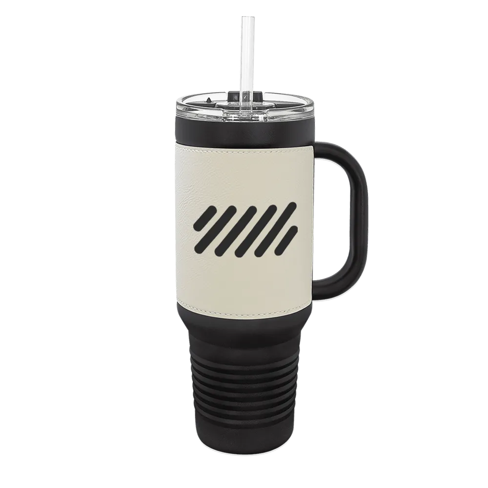Polar Camel 40 oz. Laserable Leatherette Travel Mug、mySite、noshort