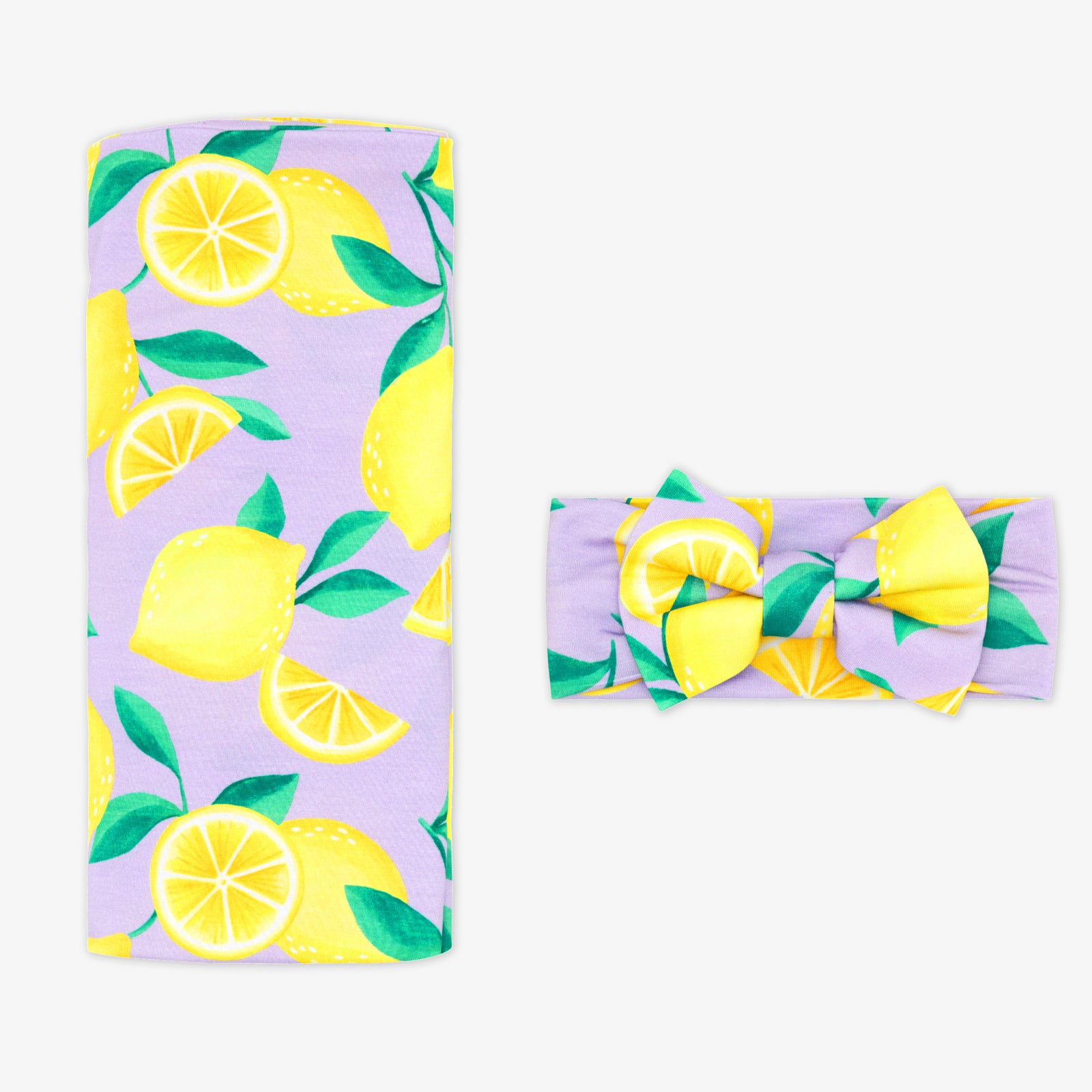  Lavender Sunny Citrus Swaddle & Luxe Bow Headband Set、mySite、layawaytickets