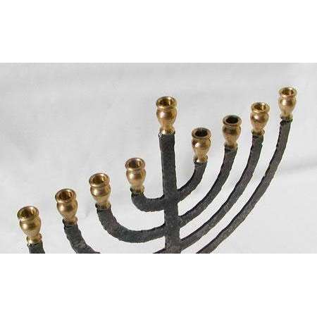 Blackthorne Forge Traditional Iron Flame Jewish Menorah、mySite、topwebapps