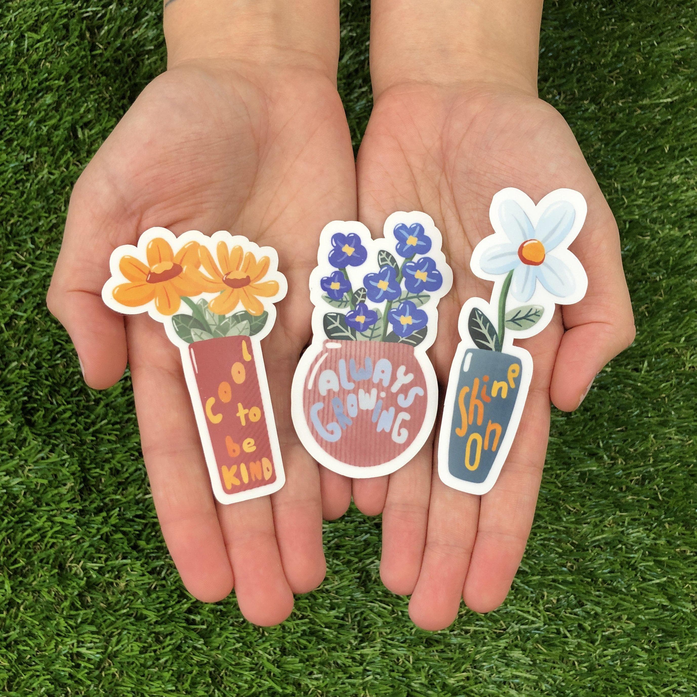  Always Growing Blue Floral Sticker、mySite、elrpsem3k