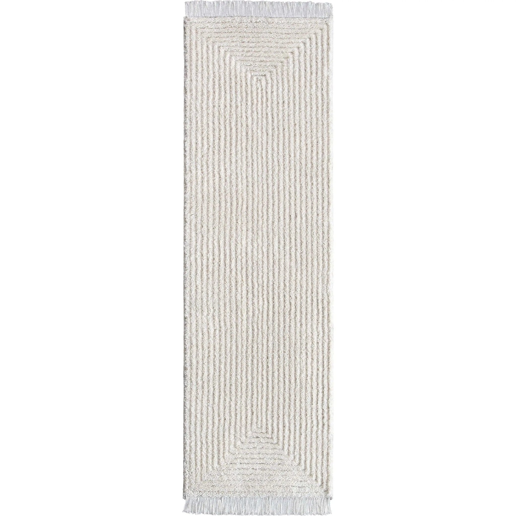 Monroe Solid & Striped Textured Ivory Ultra Soft High-Low Shag Rug、mySite、gigharbornorthrealestate