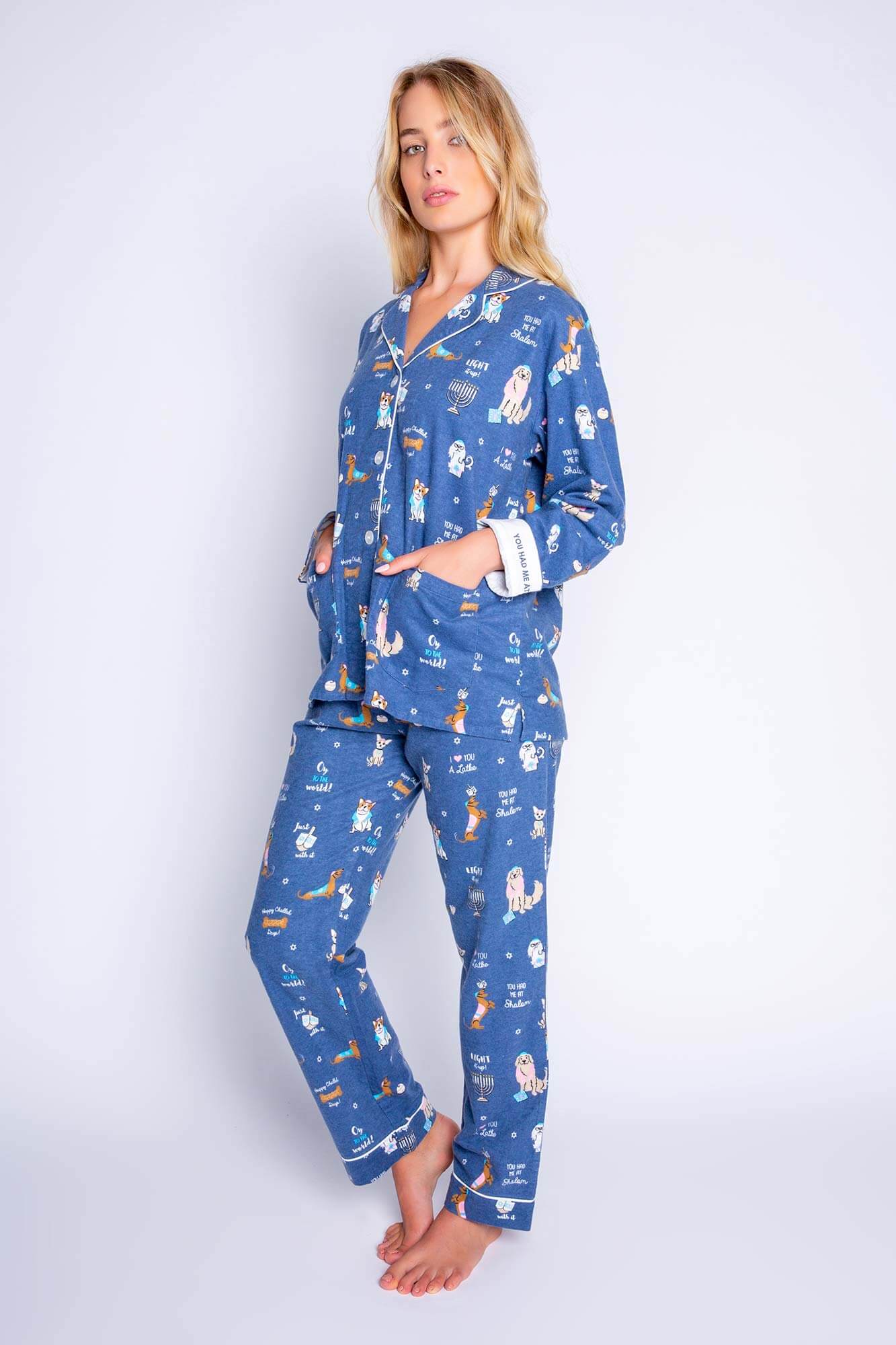 Oy to the World Hanukkah Pajamas Set by P.J. Salvage - Women、mySite、topwebapps