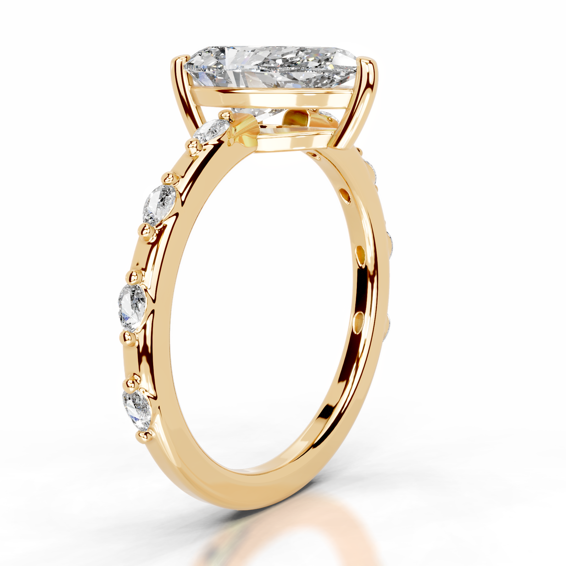 Nadya Lab Grown Diamond Ring (2.2 Carat) -18K Yellow Gold、mySite、hinf8tx79