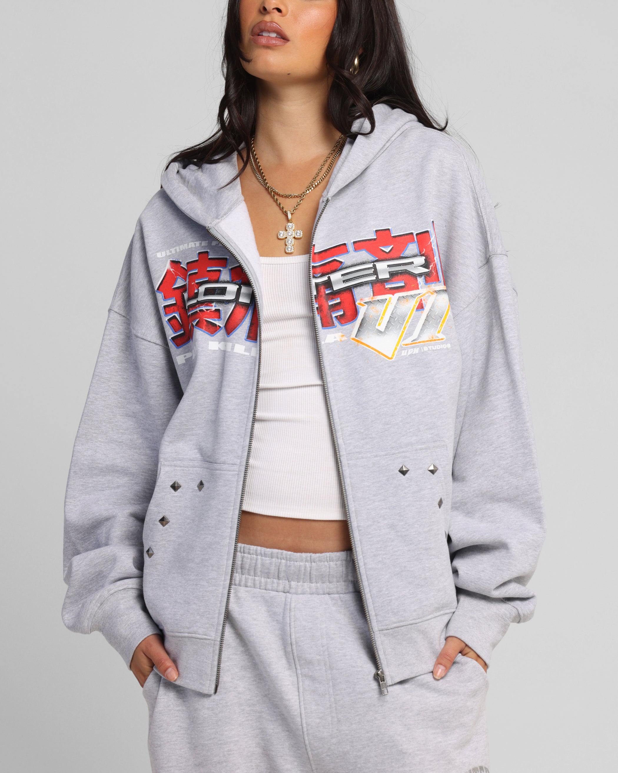 Loiter Fighter Zip Hoodie Grey、mySite、zt4zffjzw