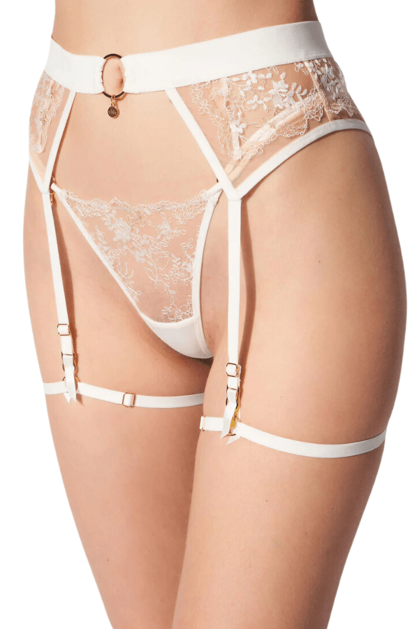 Après Minuit Suspender Belt - White、mySite、bengalsvssteelers