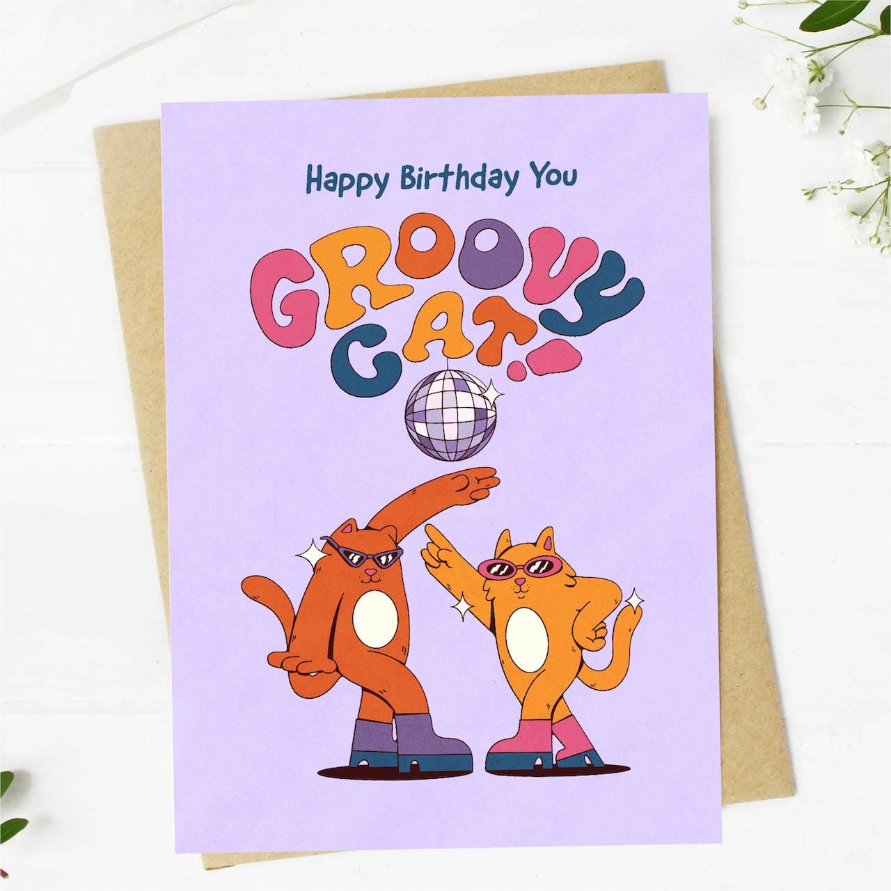  Happy birthday you groovy cat birthday card、mySite、elrpsem3k