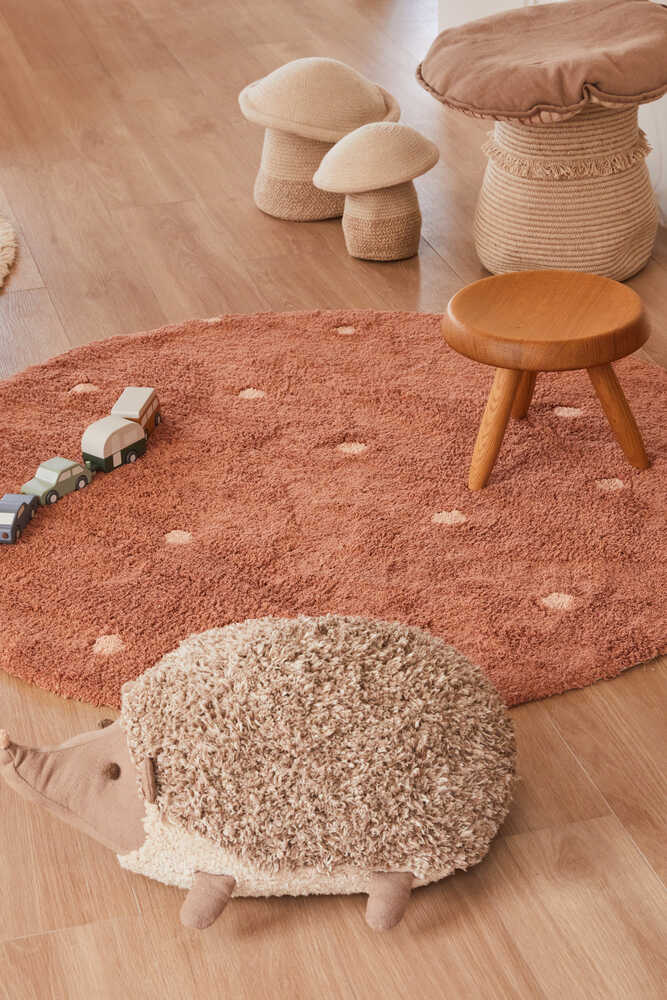 WASHABLE ROUND RUG DOT CHESTNUT、mySite、gigharbornorthrealestate