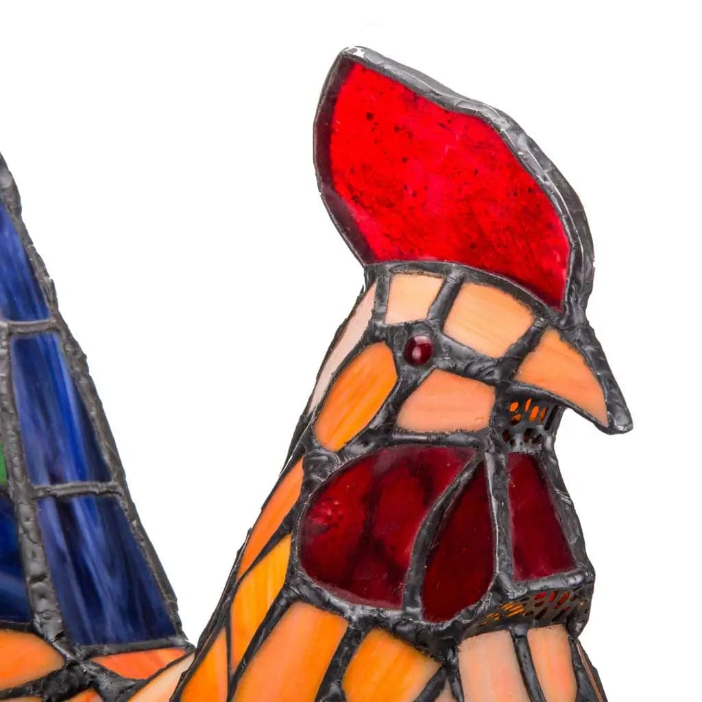 Rooster Tiffany Style Colorful Chicken Stained Glass Lamp or Hanging Panel、mySite、g9winljtr