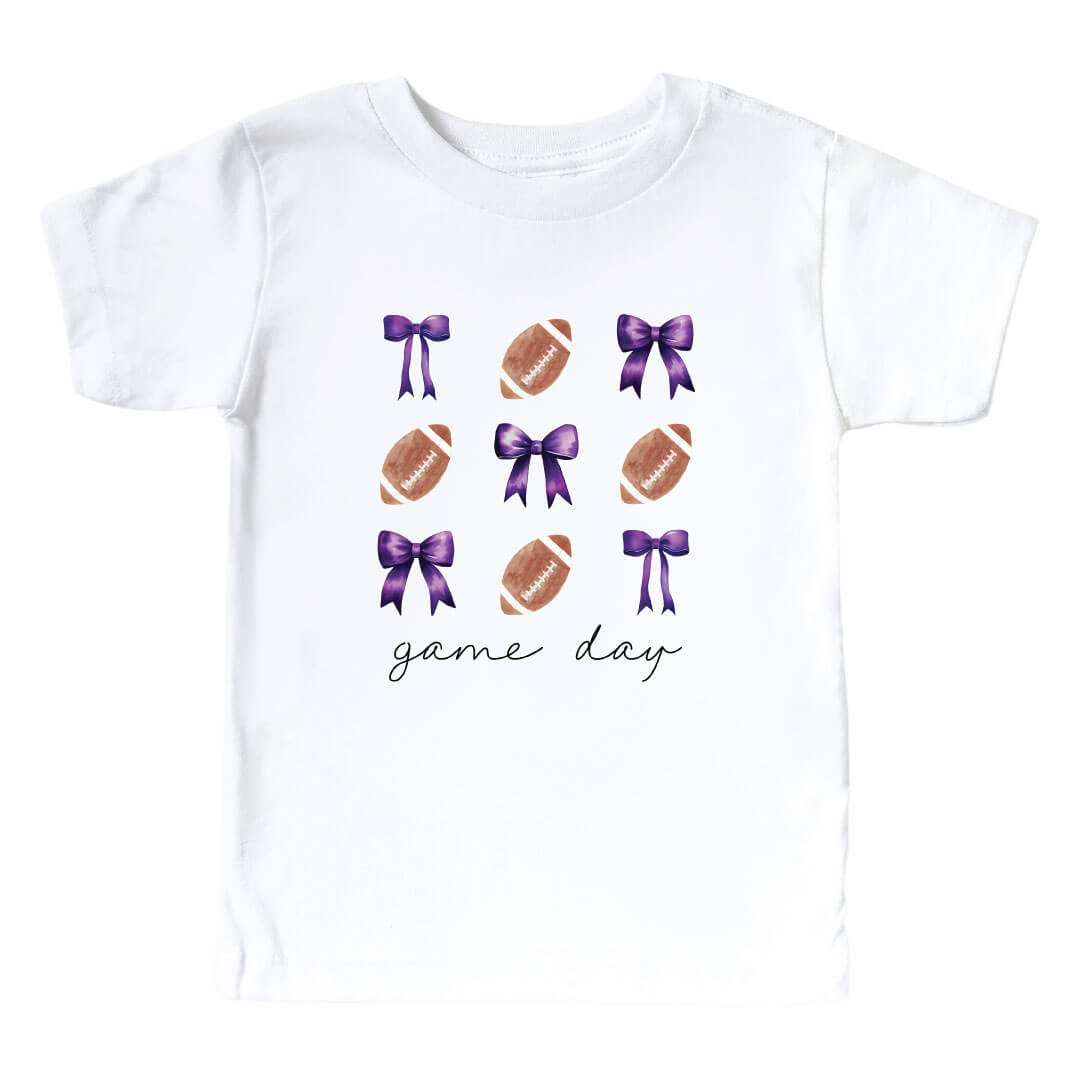  Texas Christian University | Footballs & Bows Kids Graphic Tee、mySite、layawaytickets