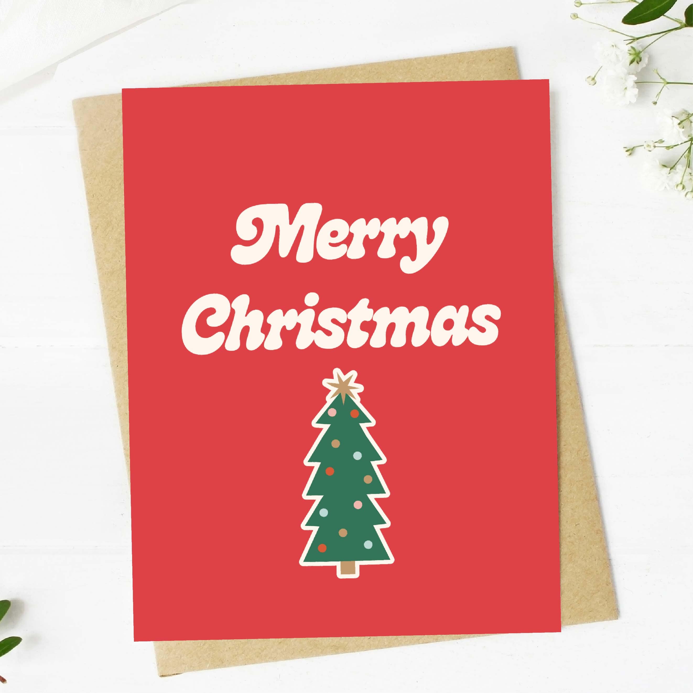  Merry Christmas Christmas Tree Greeting Card、mySite、ghnorth