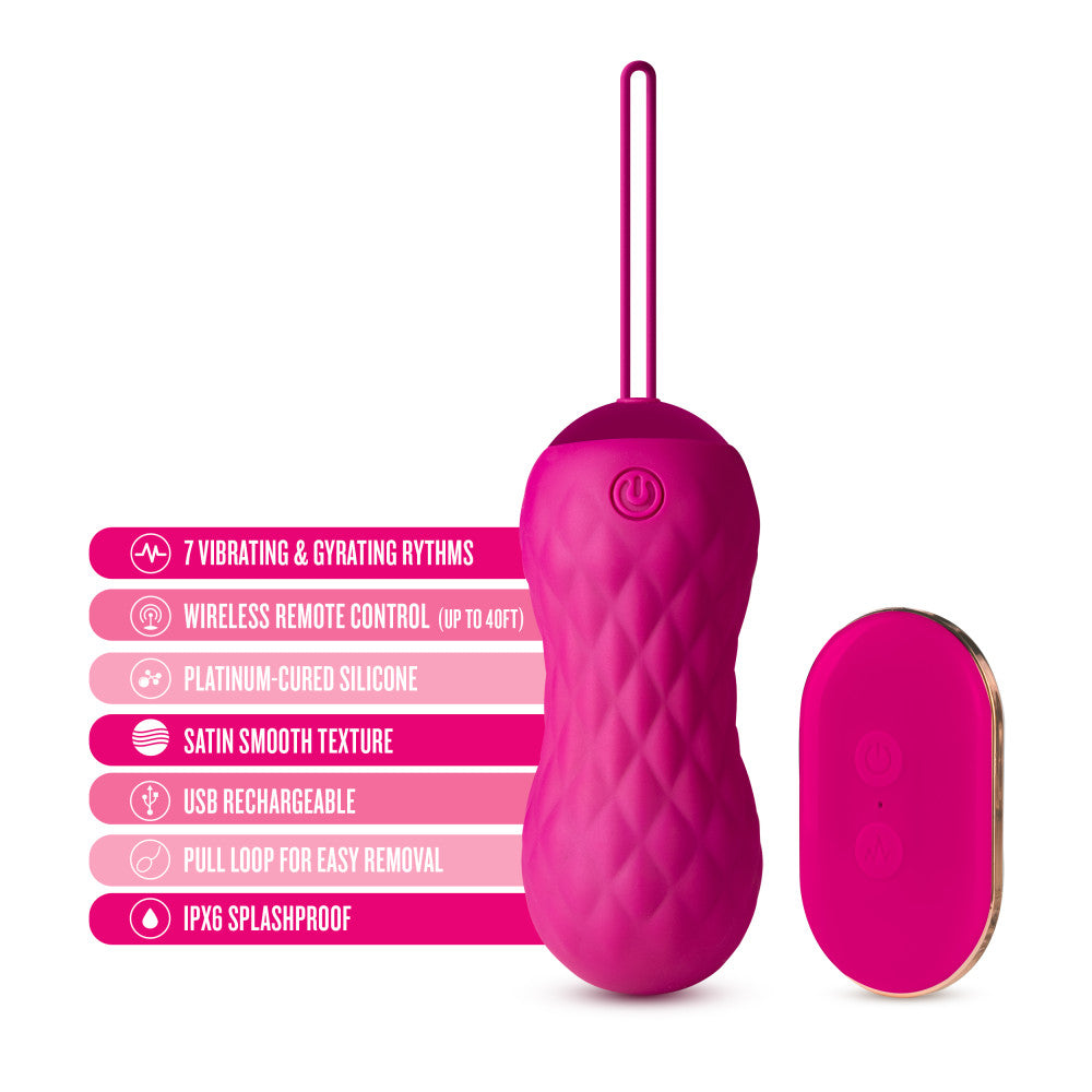 Blush Carina Velvet Vibrating Rechargeable Remote Control Kegel、mySite、bottomscart