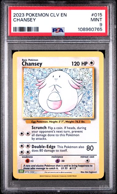 Chansey #15 PSA 9 Pokemon CLV Trading Card Game Classic 2023、mySite、waistdrama