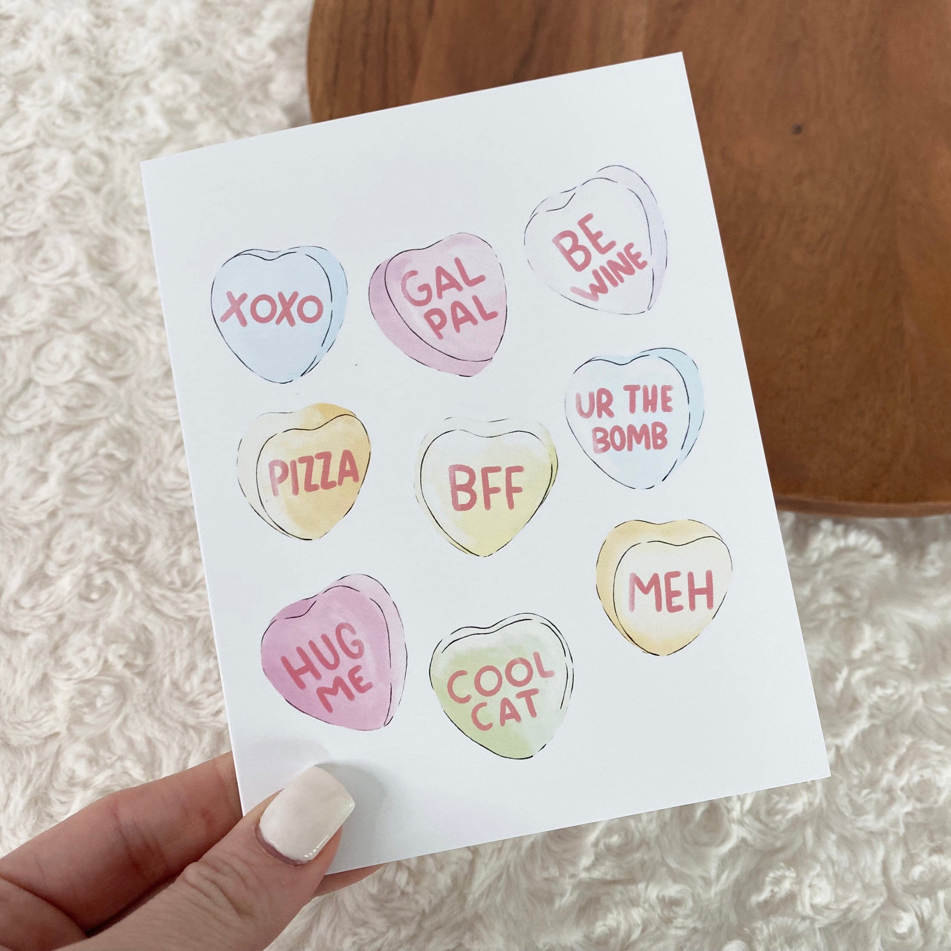  Candy Hearts Galentine Greeting Card、mySite、elrpsem3k