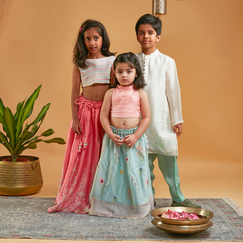 Silk Lehenga Set | Printed | Multicolour、mySite、camillekostekn