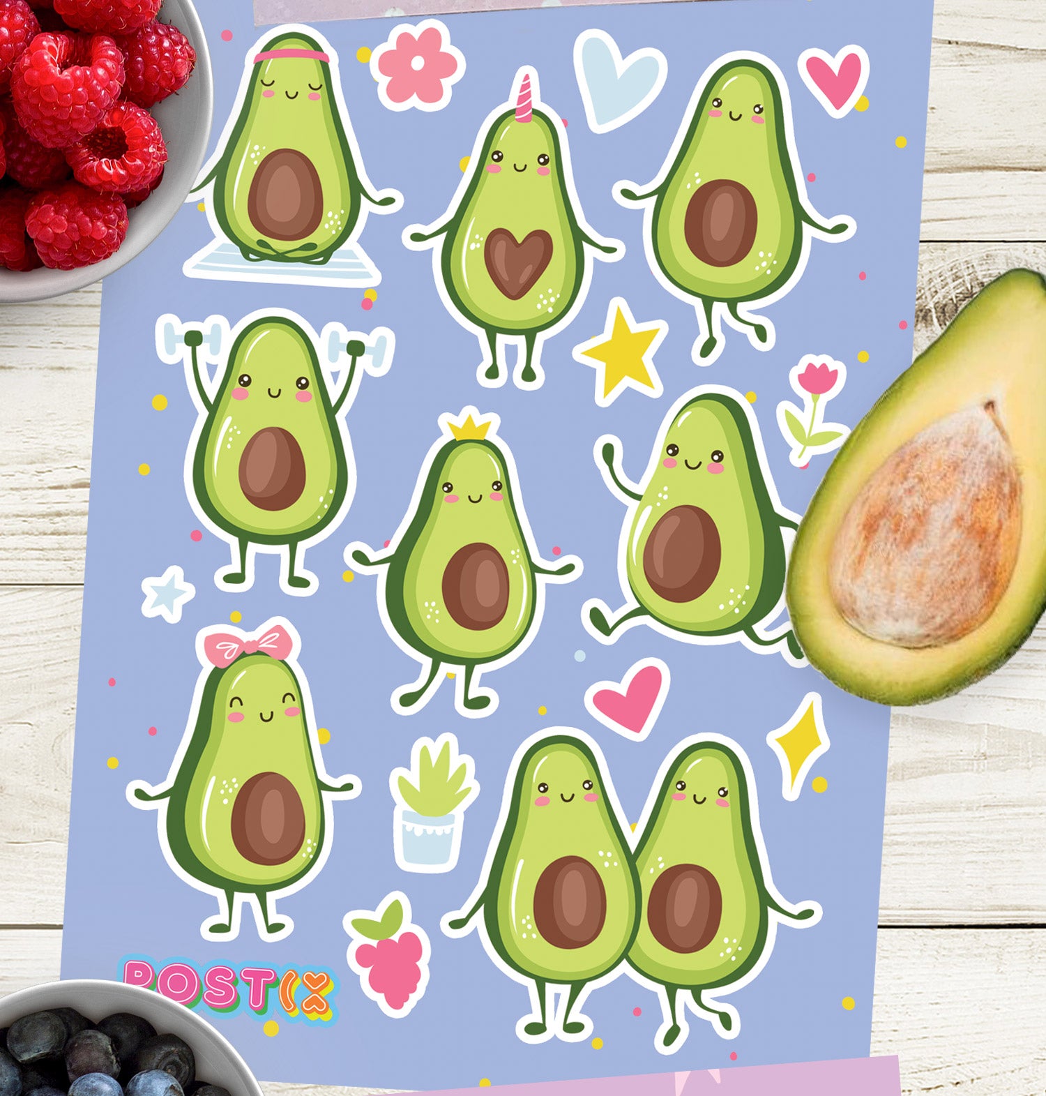  Avocardio Sticker Sheet、mySite、ghnorth