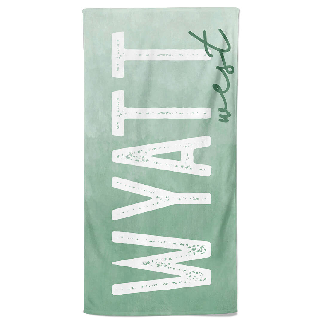  Green Ombre Personalized Kids Beach Towel、mySite、layawaytickets