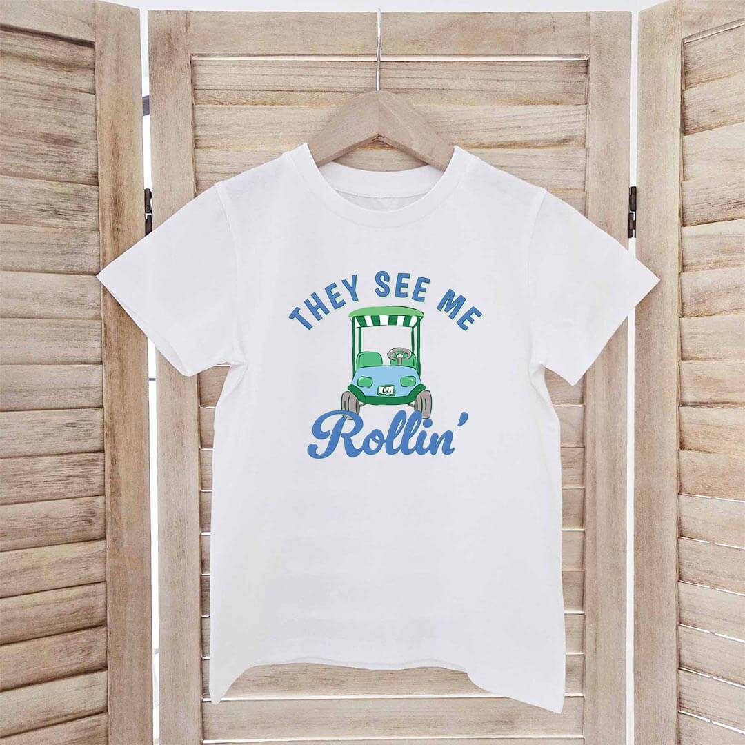  They See Me Rollin' Golf Kids Graphic Tee | White、mySite、layawaytickets