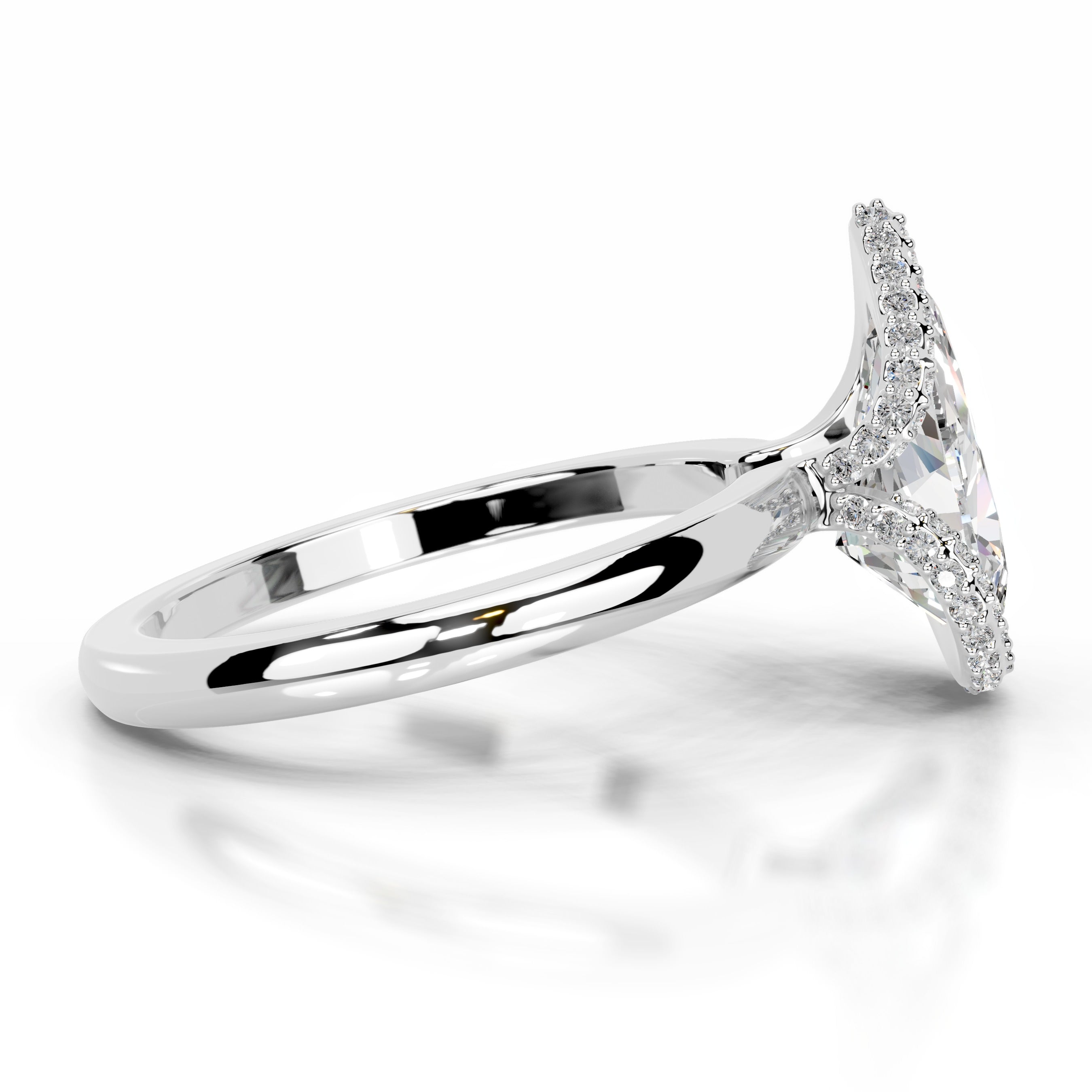 Bowie Moissanite & Diamond Ring - 18K White Gold、mySite、hinf8tx79