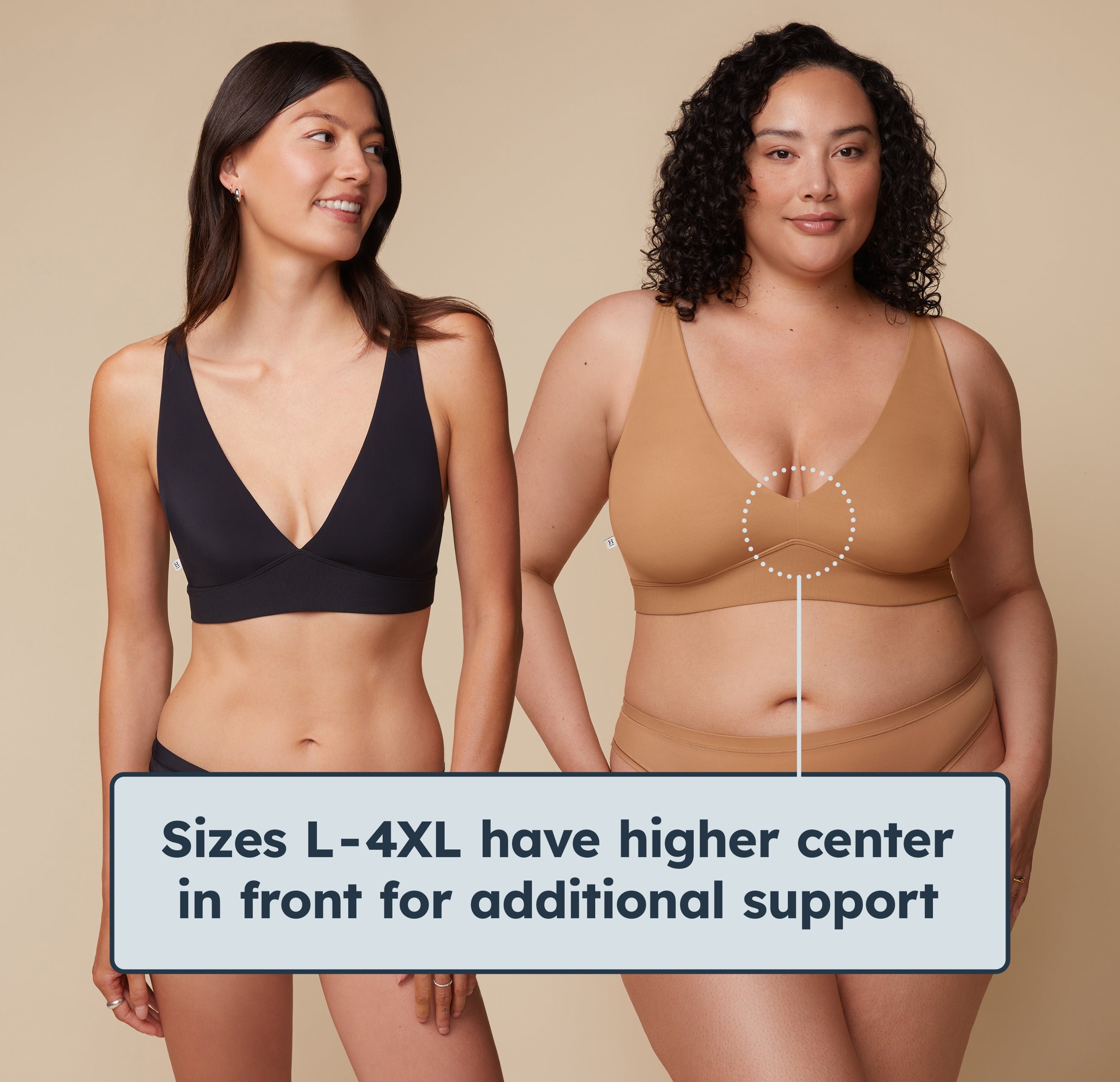 Bliss Plunge Adjustable Bralette - Tan、mySite、bengalsvssteelers