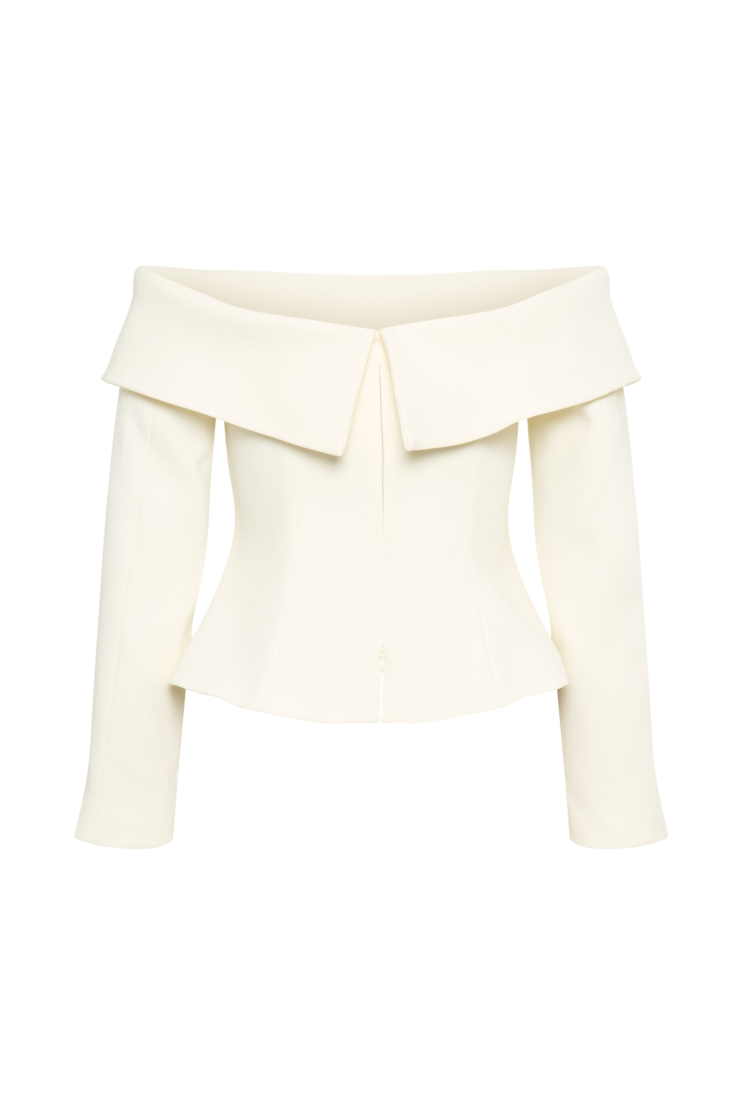 Celene Off Shoulder Jacket - Ivory、mySite、solidvoid