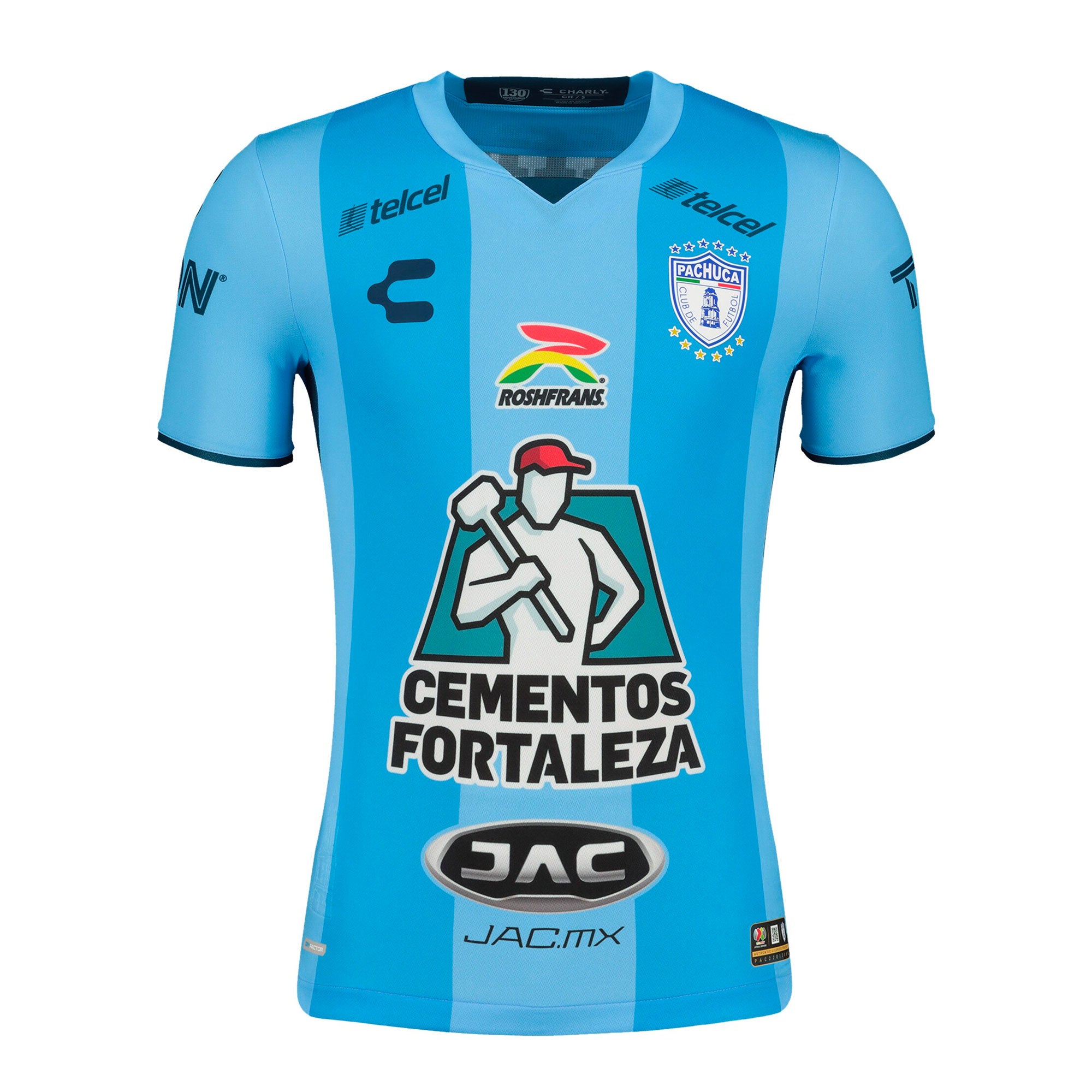 Charly Men's Pachuca 2022/23 Authentic Away Jersey Skyblue、mySite、noshort