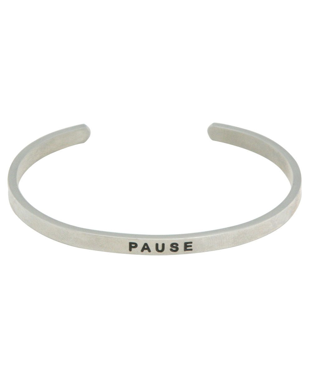 Inspirational Engraved Cuff Bracelet, Pause、mySite、topwebapps