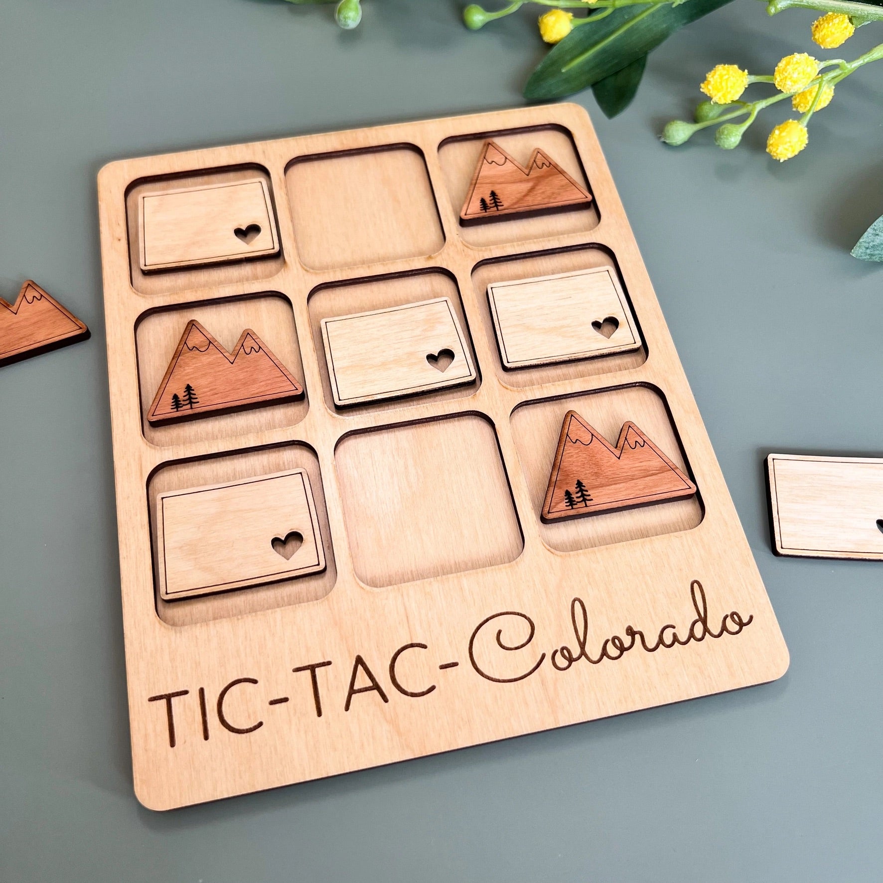 Colorado State Gift - Tic-Tac-Toe Co Game - Customizable、mySite、g9winljtr