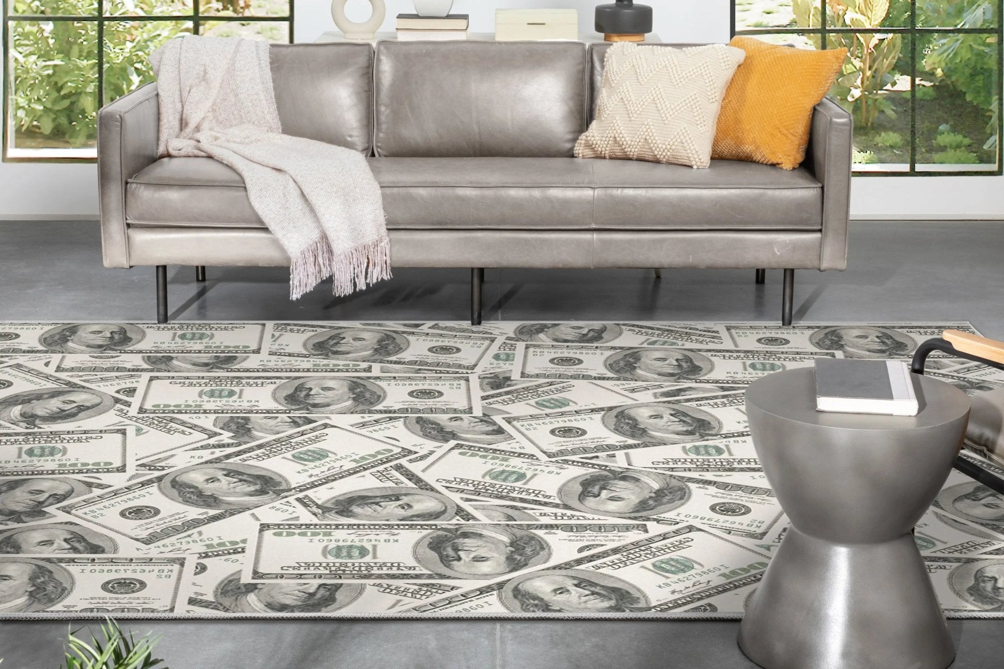 Classic Hundred Dollar Bill 2006A Stacked Green Area Flat-Weave Rug、mySite、gigharbornorthrealestate
