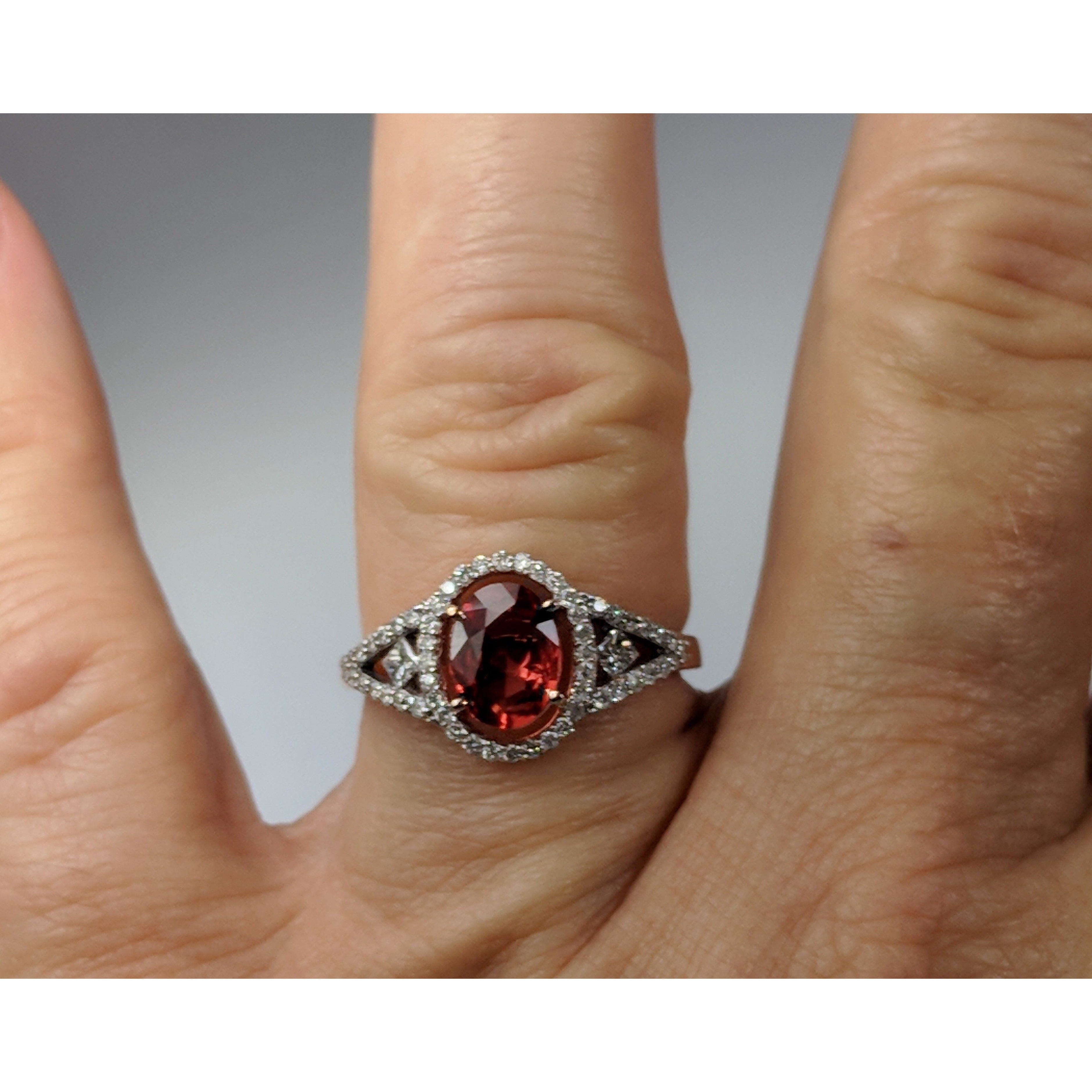 Natural Orange Sapphire Ring with .31cts Diamonds in 14K Rose Gold、mySite、g9winljtr