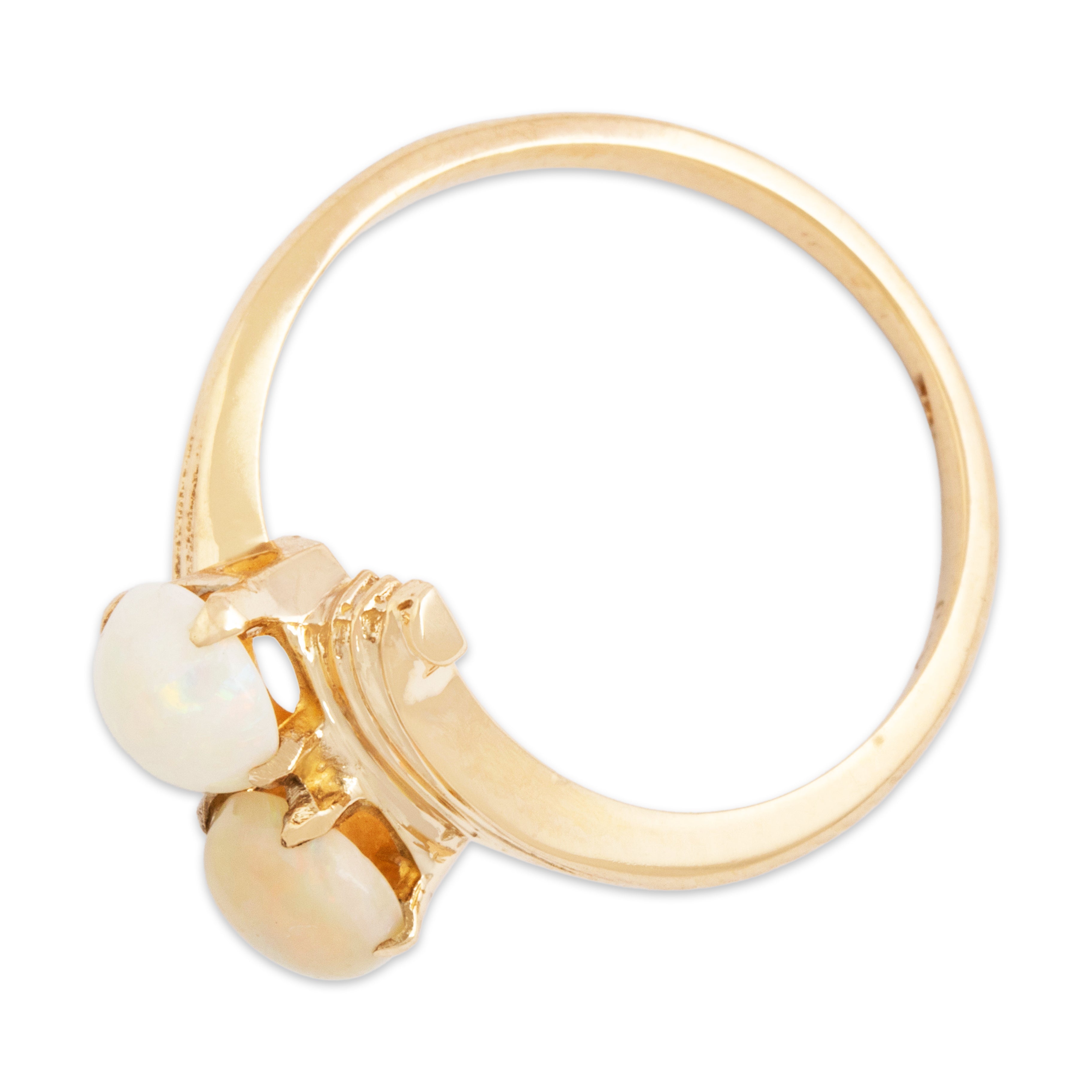 Vintage 10k Yellow Gold Opal Bypass Flourish Ring 7.25、mySite、hinf8tx79