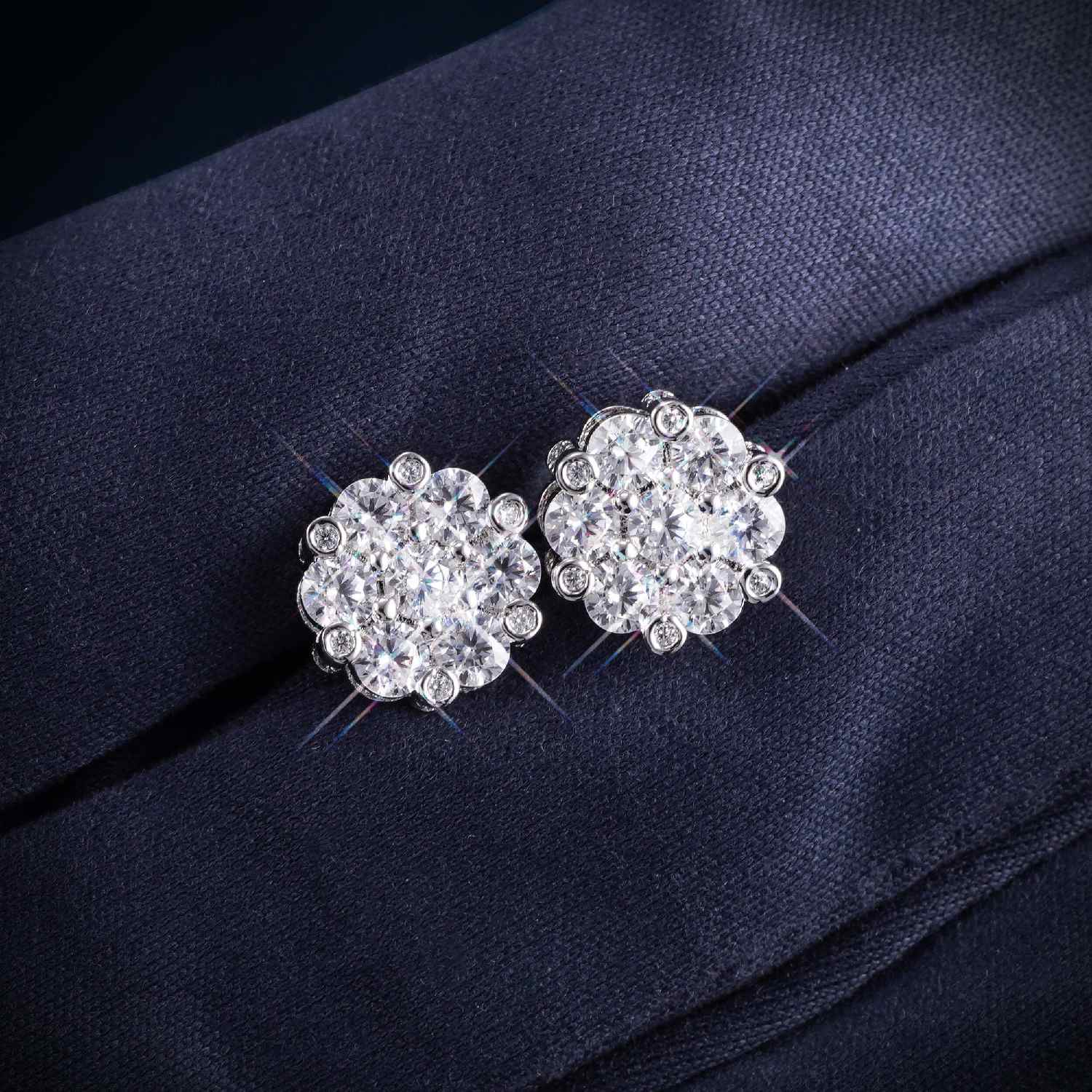 7MM VVS Flower Cluster Earrings 14K Gold、mySite、hinf8tx79