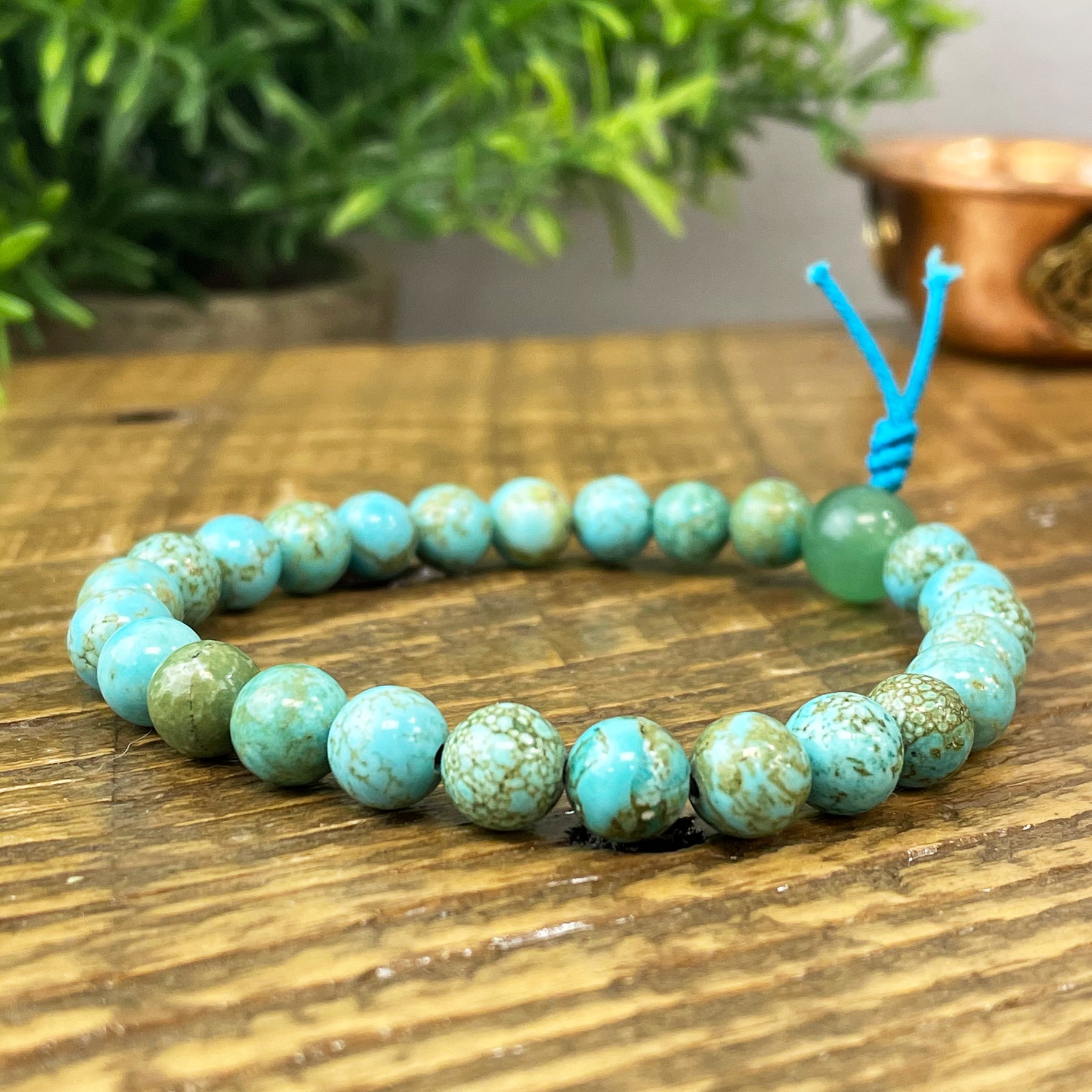 8mm Turquoise Stretchy Mala、mySite、topwebapps