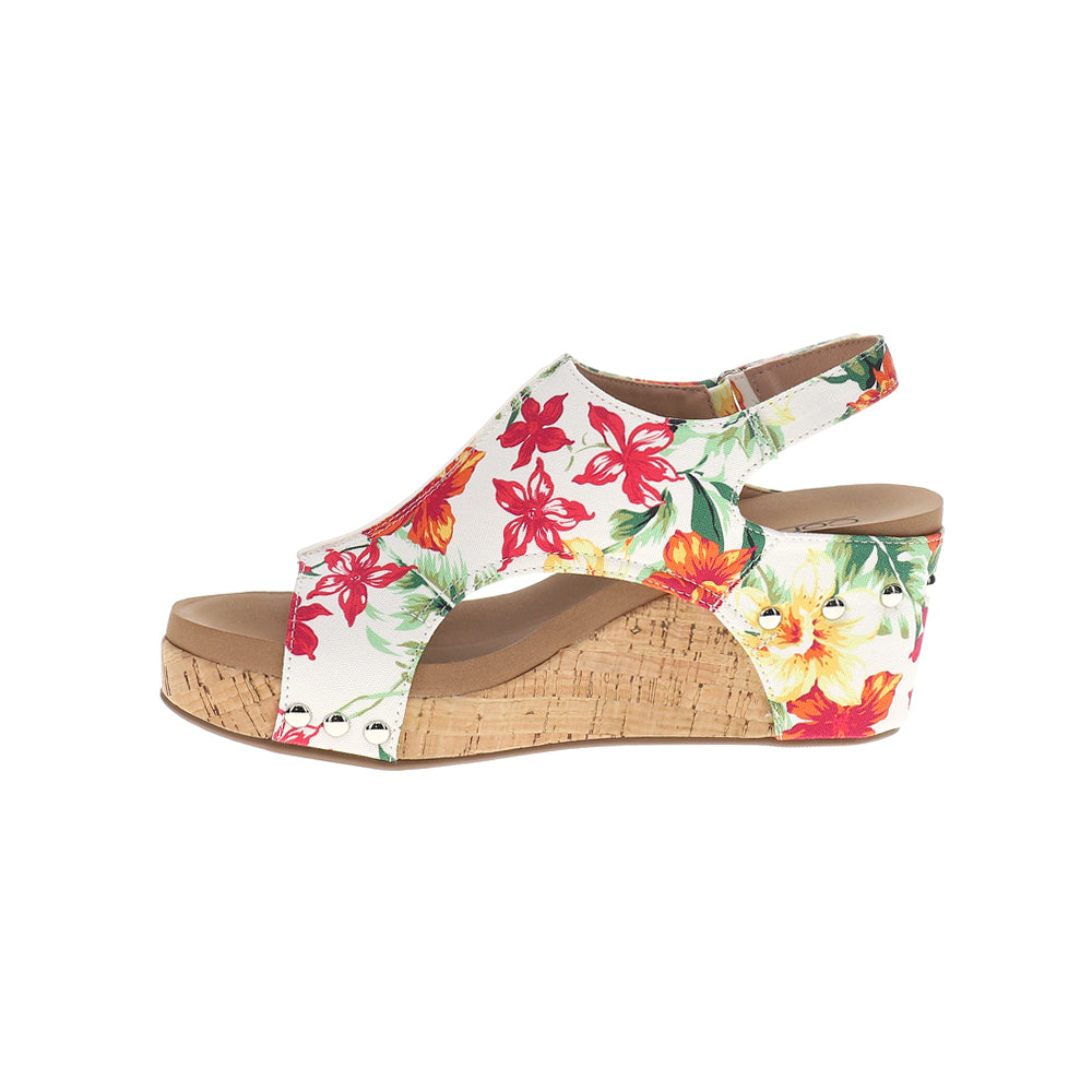 Carley Floral Studded Slingback Wedge Sandals、mySite、gtrtttuynbv