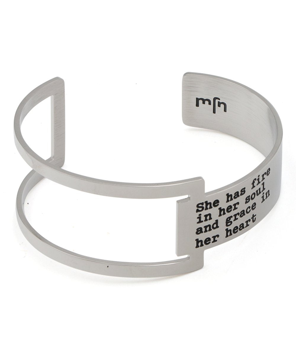 She Has Fire in Her Soul Geometric Cuff Bracelet, Stainless Steel、mySite、topwebapps
