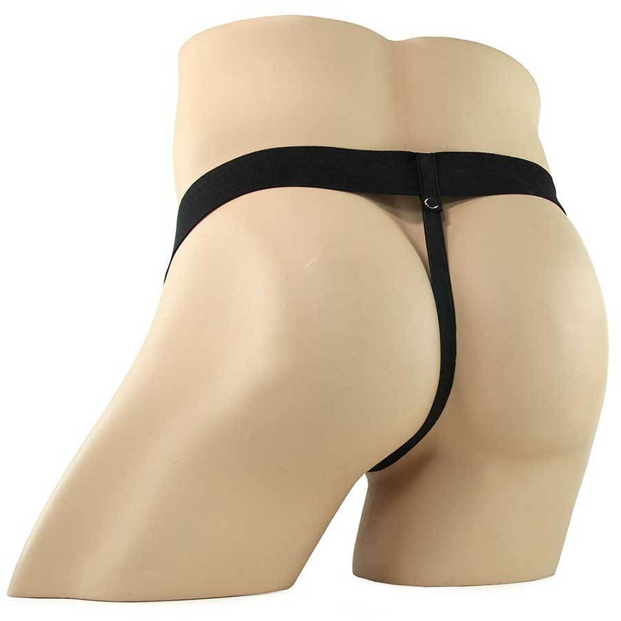 Vibrating 7 Inch Brown Hollow Strap-On Penis Extension with Balls、mySite、bottomscart