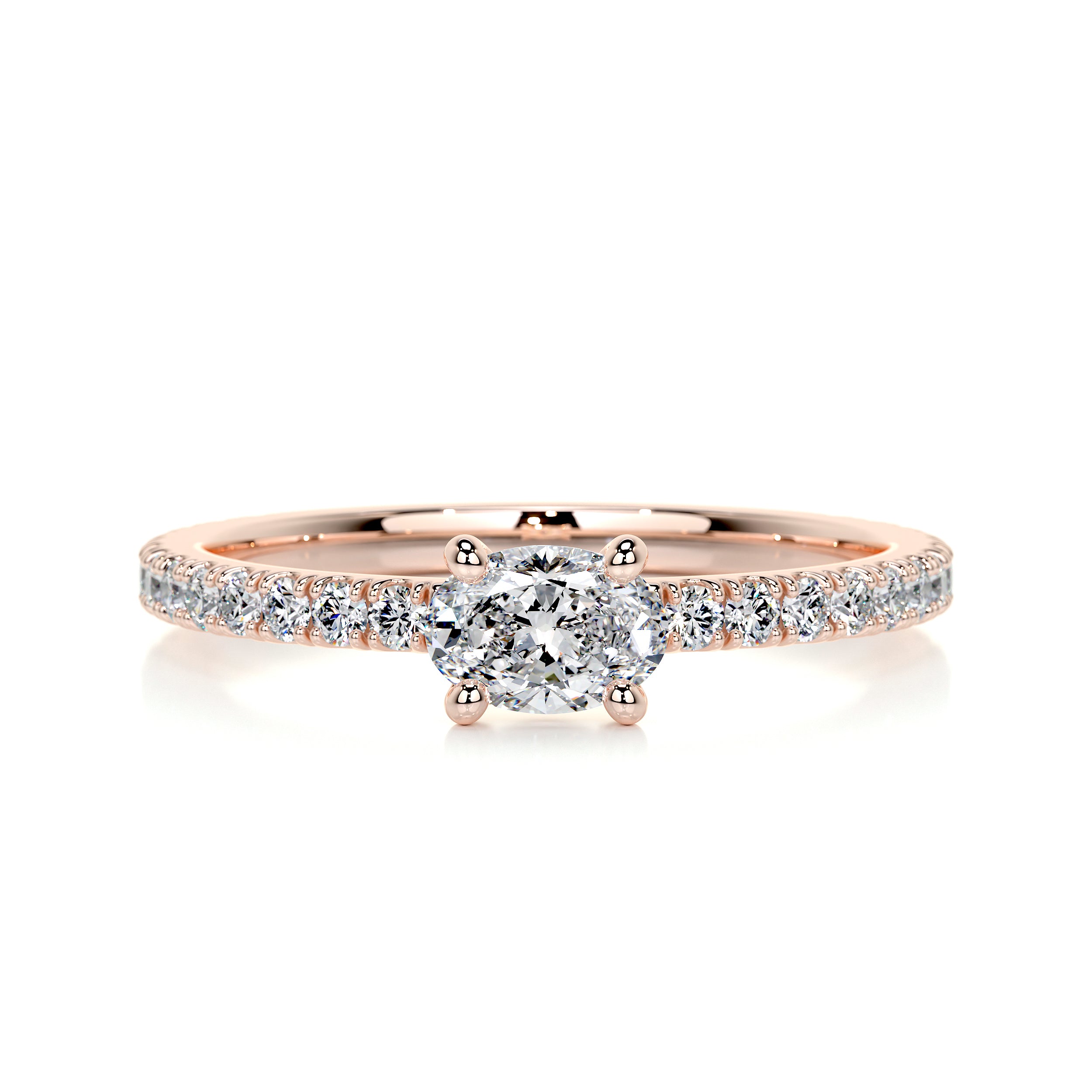 Chloe Oval Stacking Ring (0.55 Carat) -14K Rose Gold、mySite、hinf8tx79