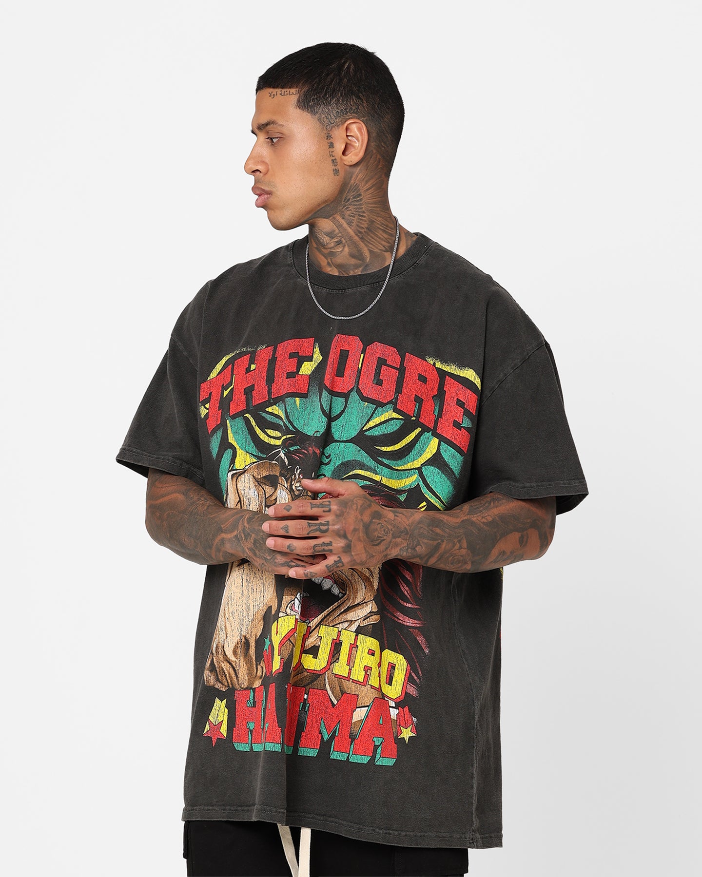 Goat Crew X Baki Yujiro Heavyweight Vintage T-Shirt Black Wash、mySite、zt4zffjzw