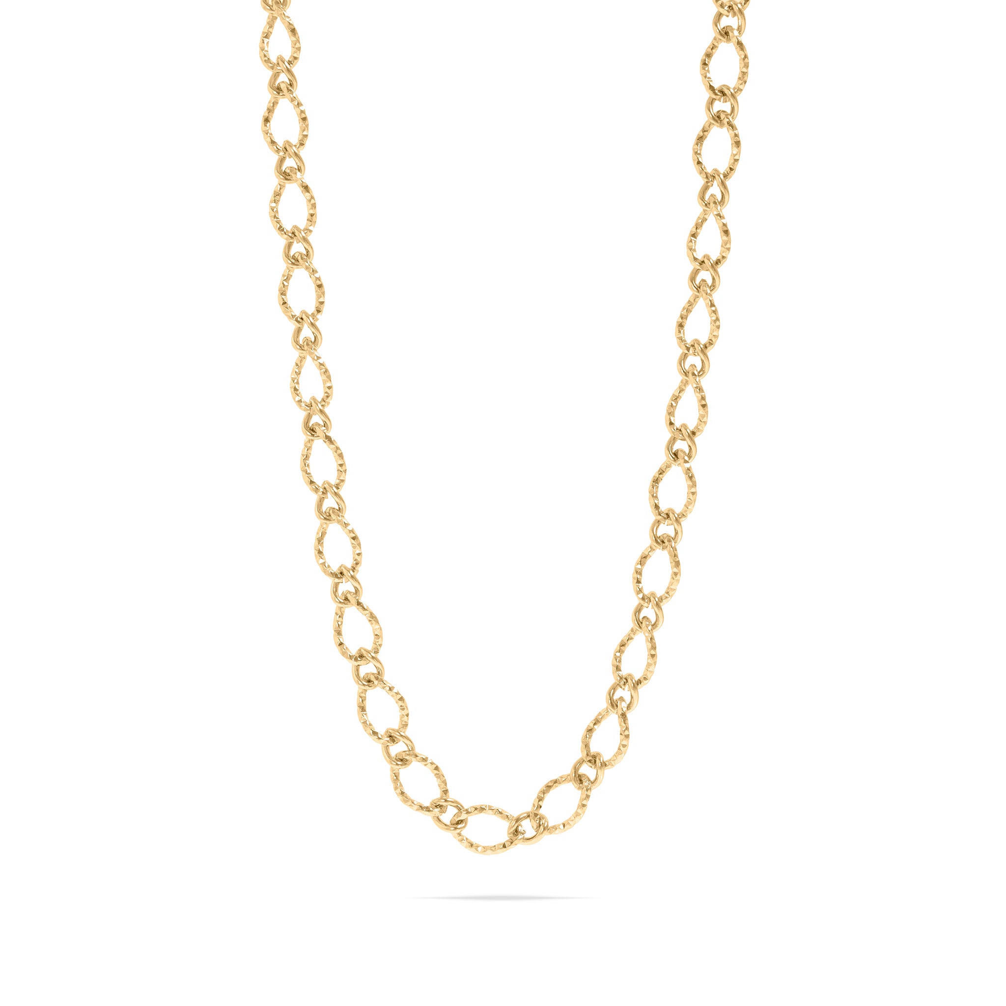 18K Gold PVD Stainless Steel Hammered Oval Chain Necklace / CHN0097、mySite、dreamappss