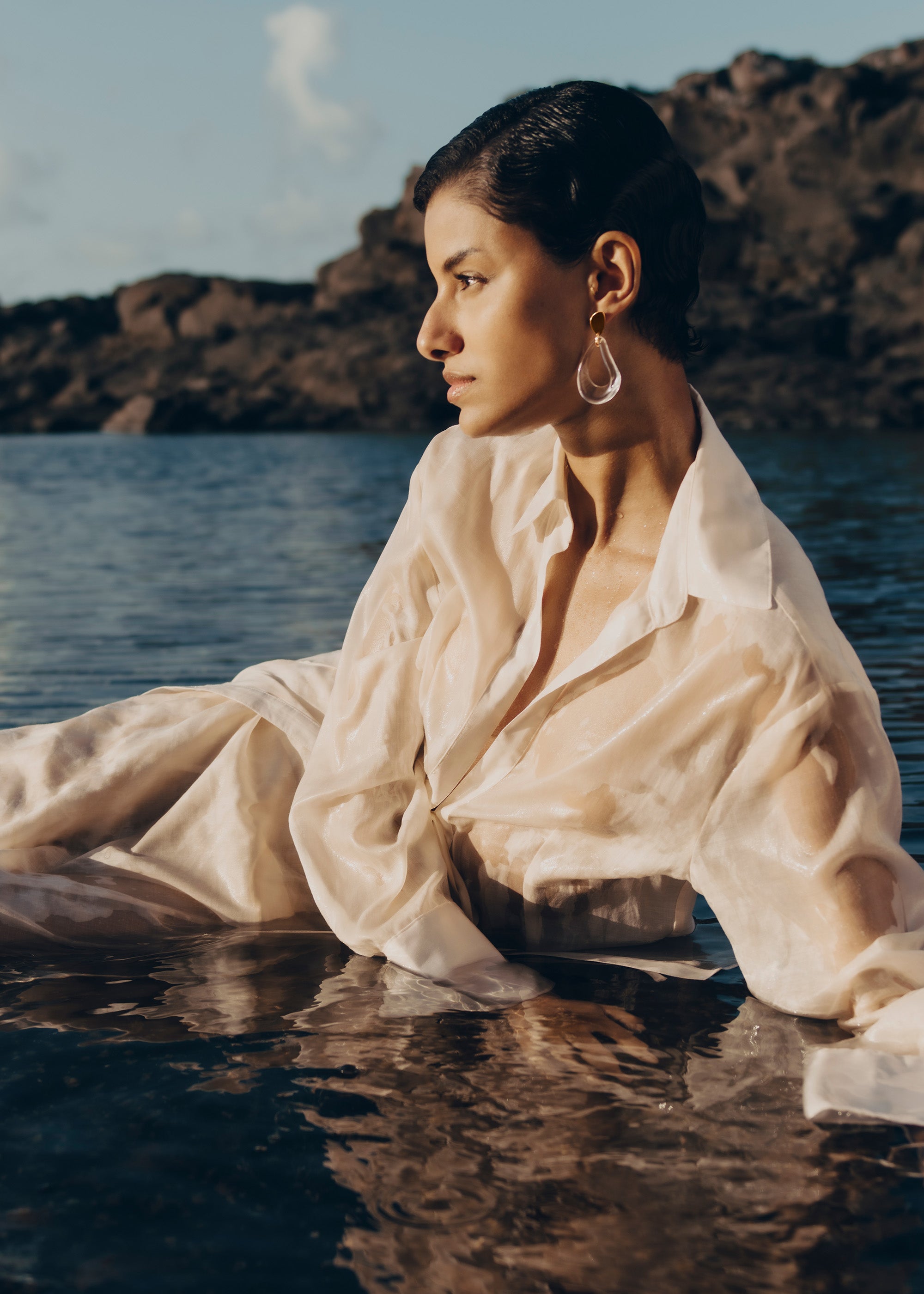 Boucles d'oreilles pendantes Na茅 - Verre、mySite、camillekostekn