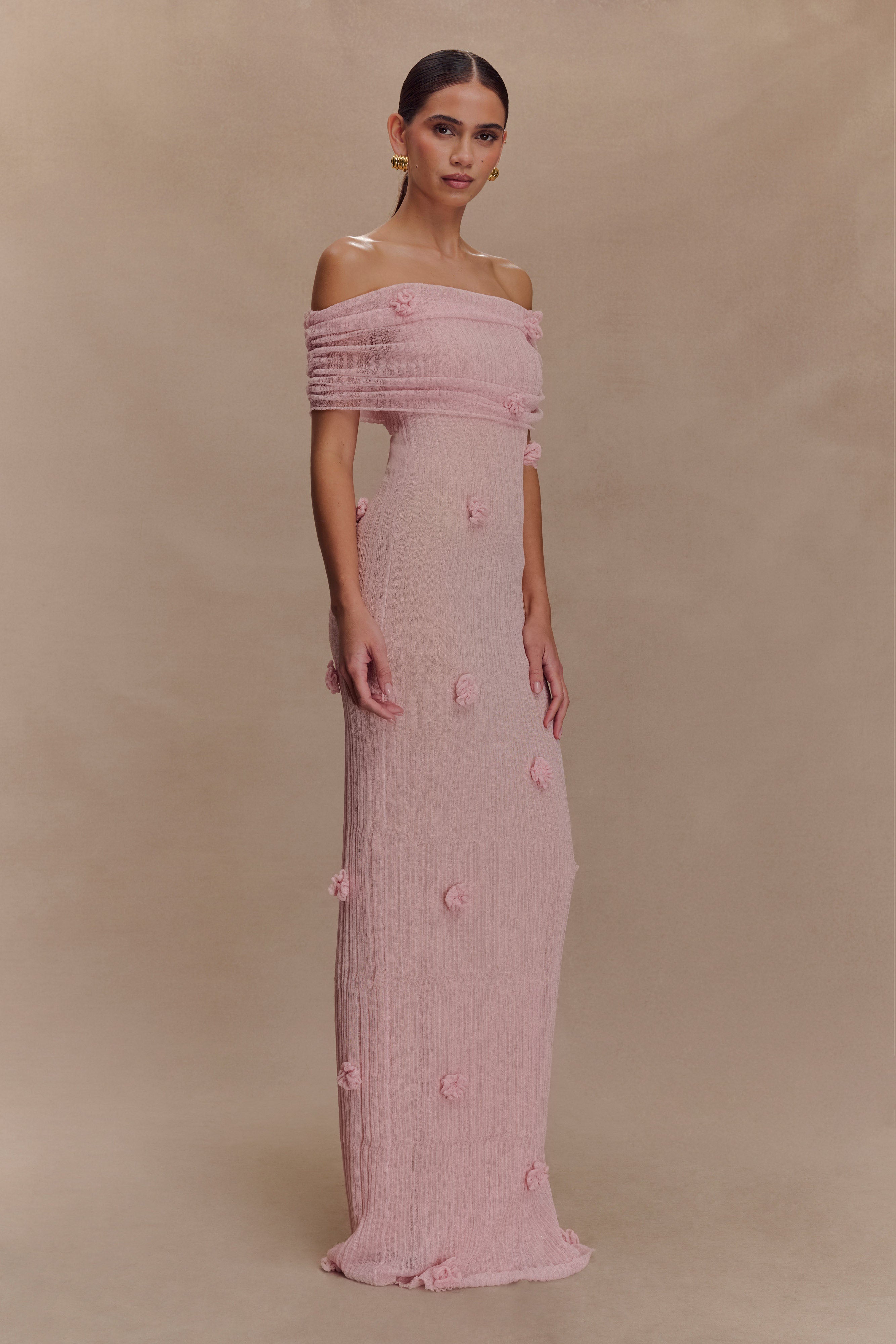 Brynn Orchid Knit Maxi Dress - Pastel Pink、mySite、solidvoid