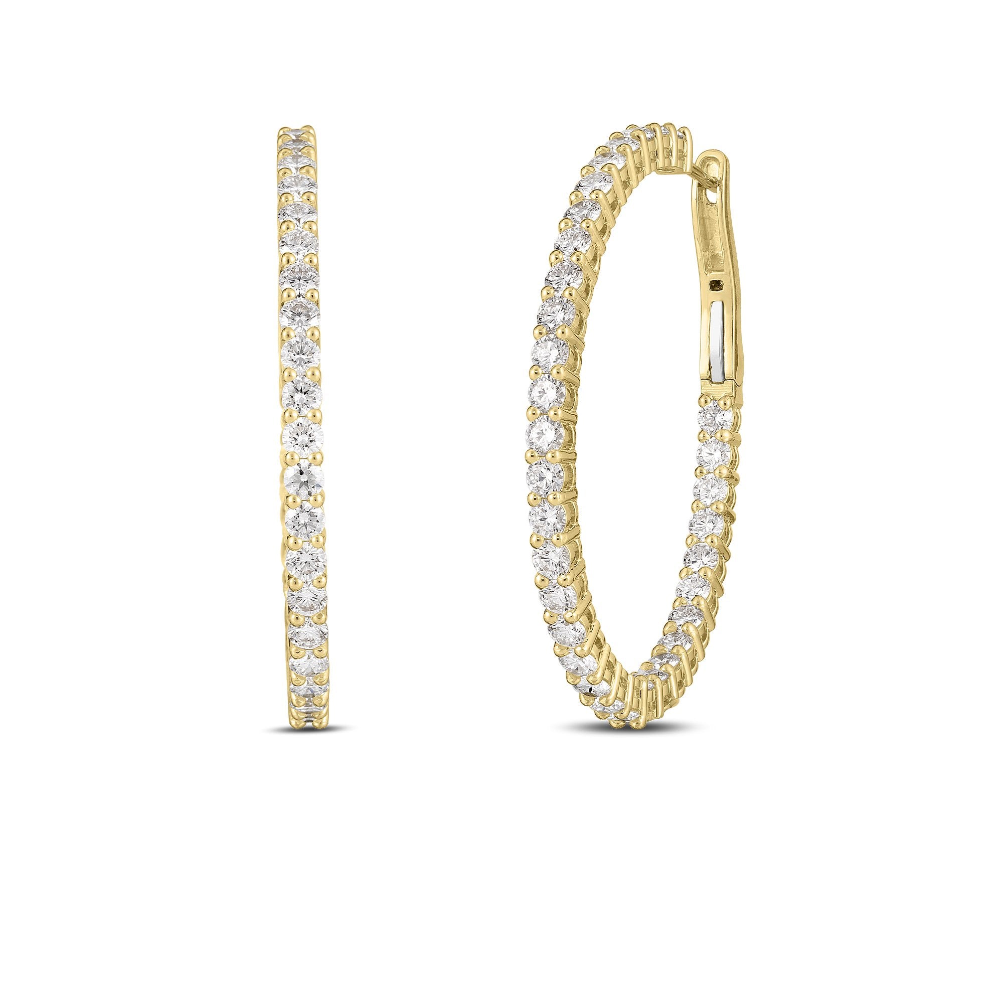 18K Gold Lever Back Large The Perfect Diamond Hoop庐 Earrings、mySite、hinf8tx79