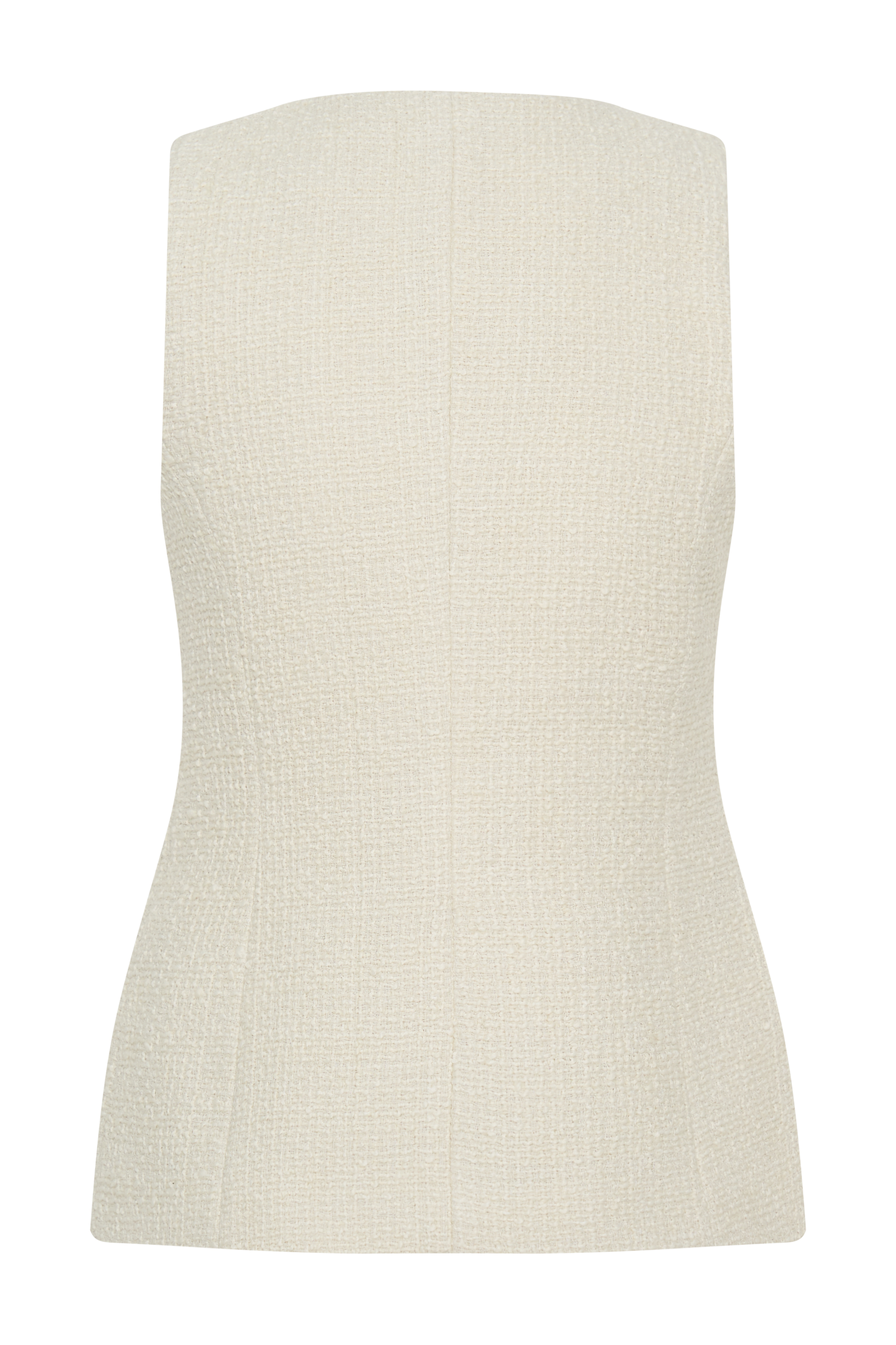 Camilla Boucle Sleeveless Vest - Ivory、mySite、solidvoid